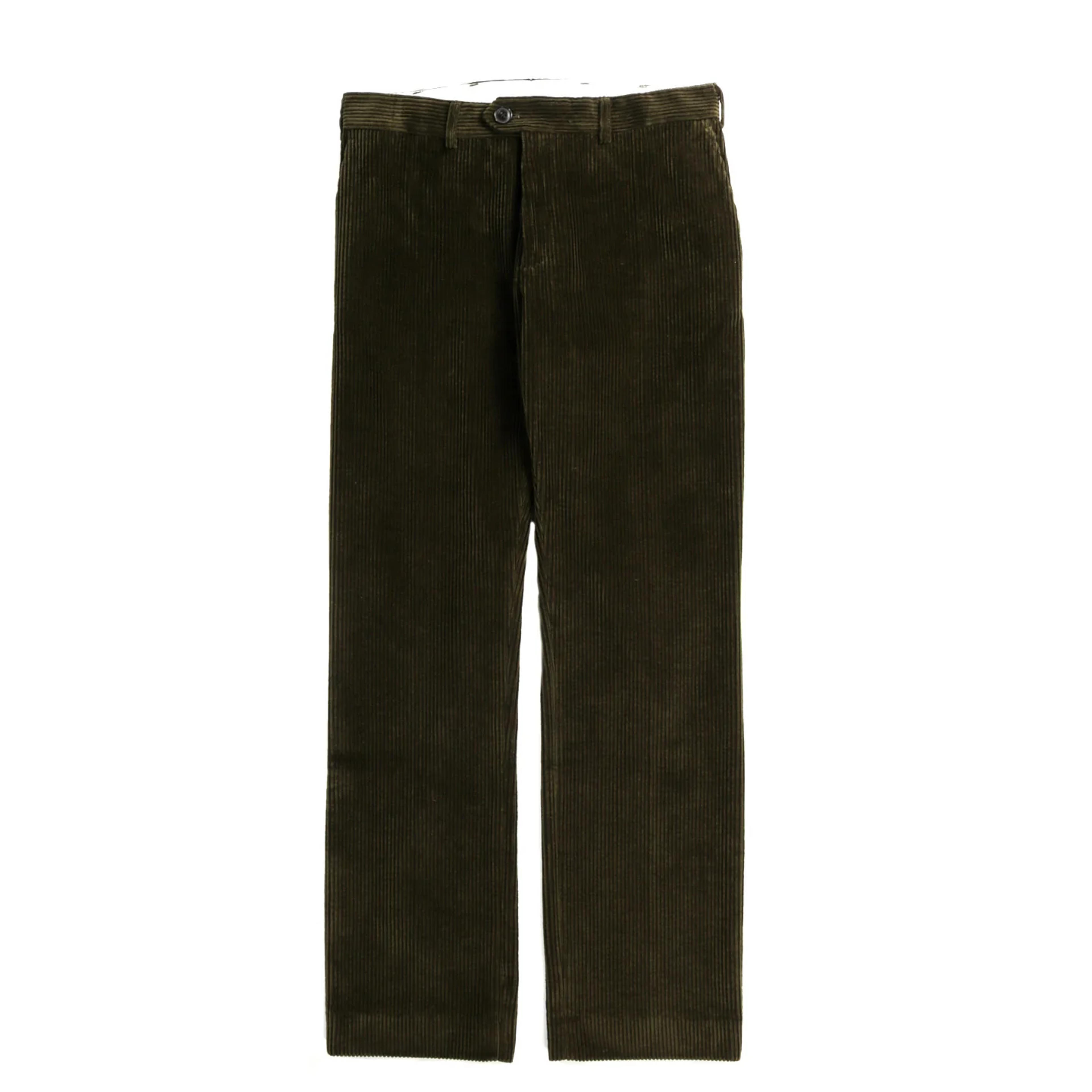 A KIND OF GUISE RELAXED TAILORED TROUSERS OLIVE CORDUROY | TODAY CLOTHING