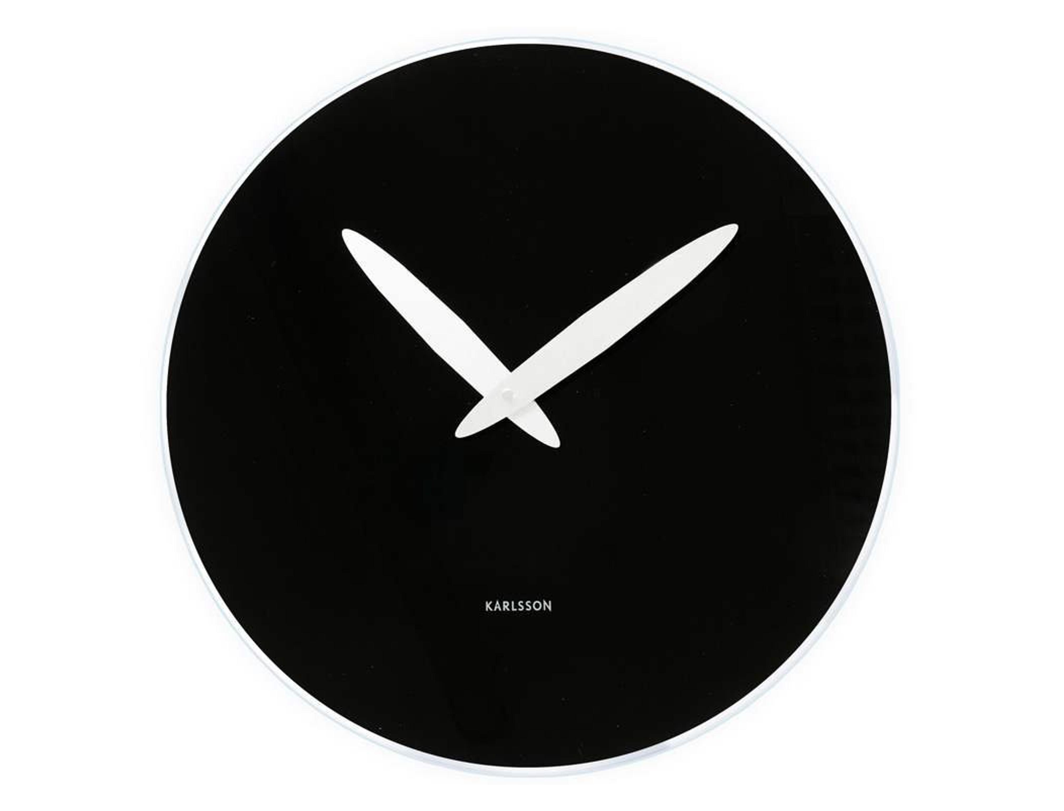 Present Time Karlsson Bold Hand Wall Clock, Black Glass