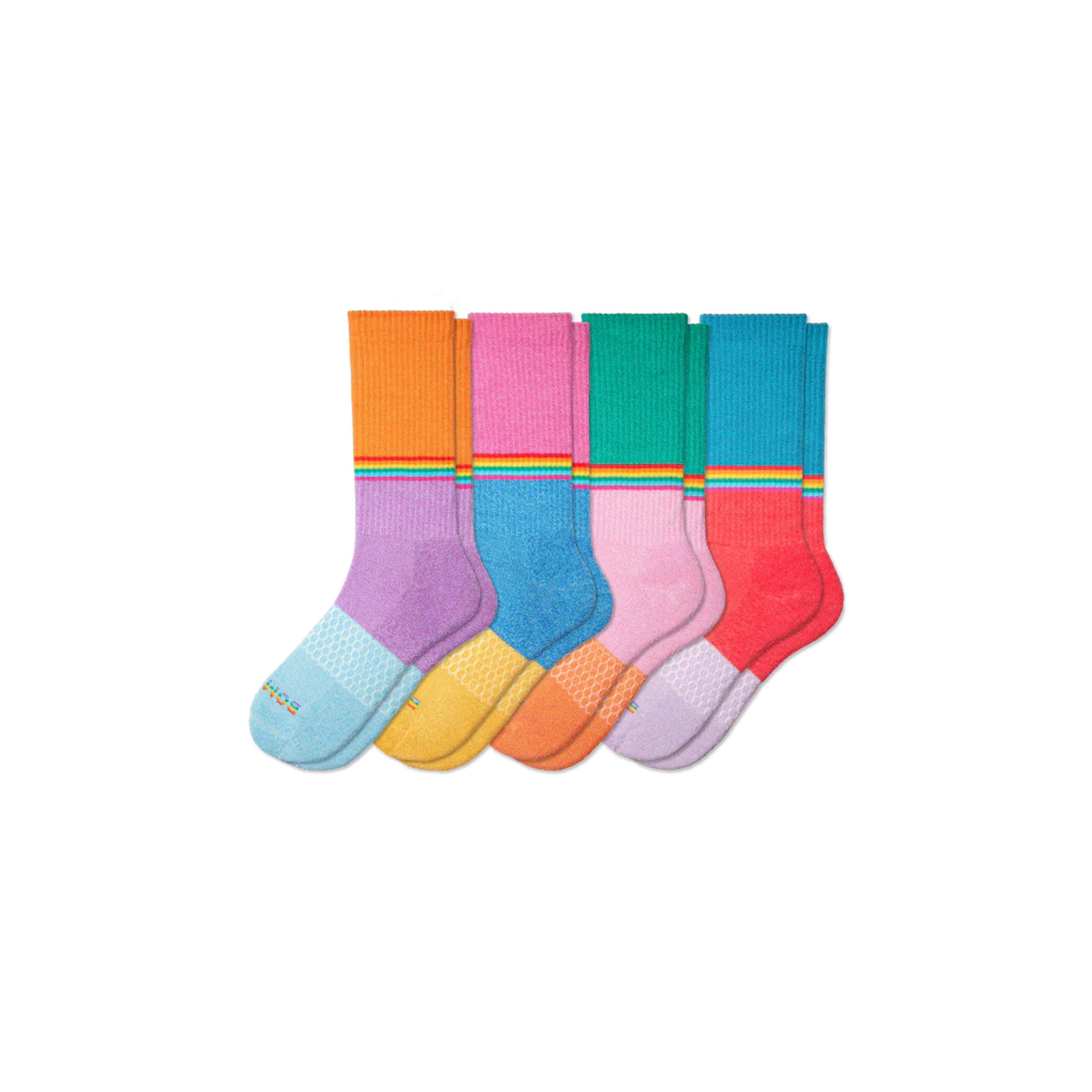 Pride Tri-Block Calf Sock 4-Pack – Bombas