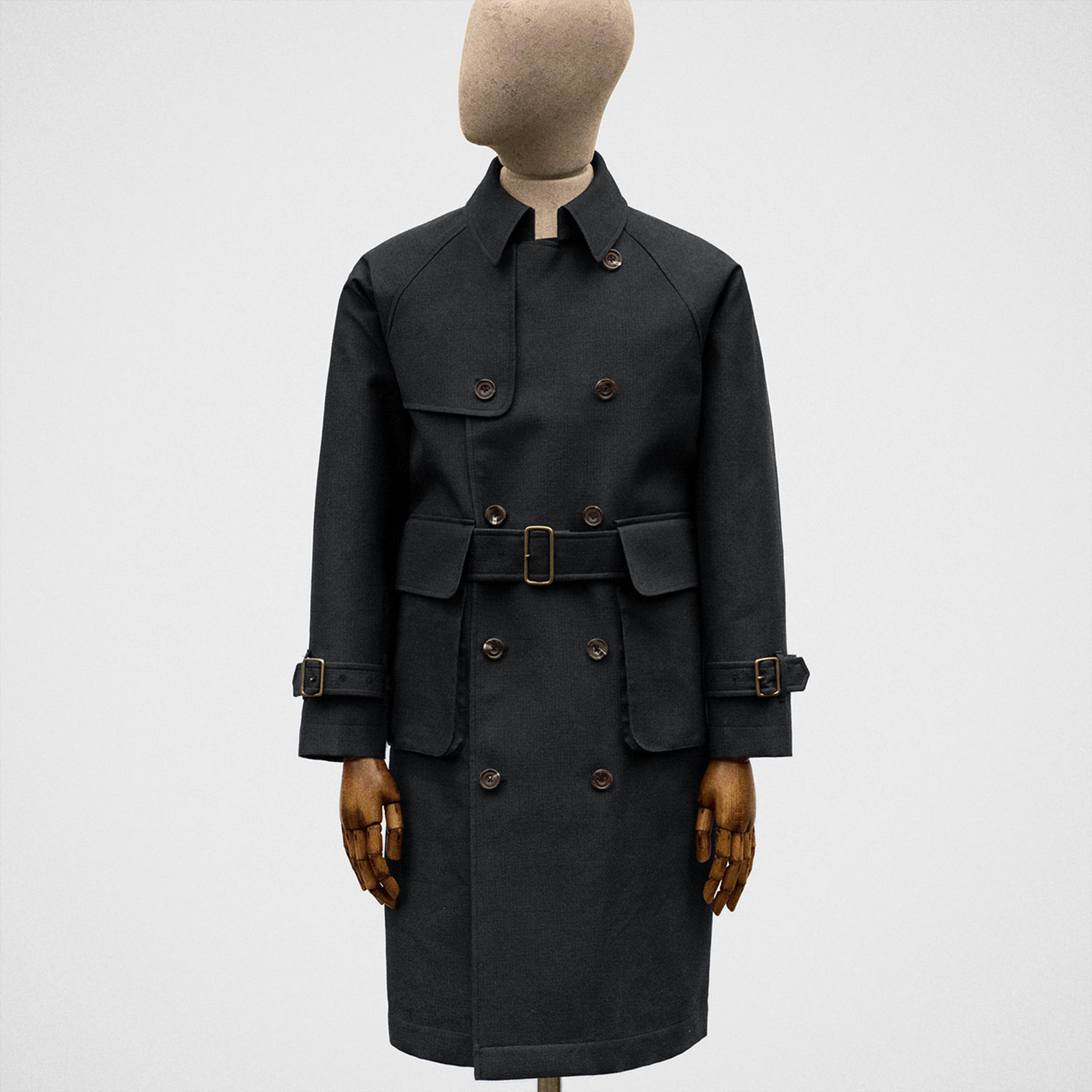 Trench coat in weatherproof ripstop in cosmos — S.E.H Kelly