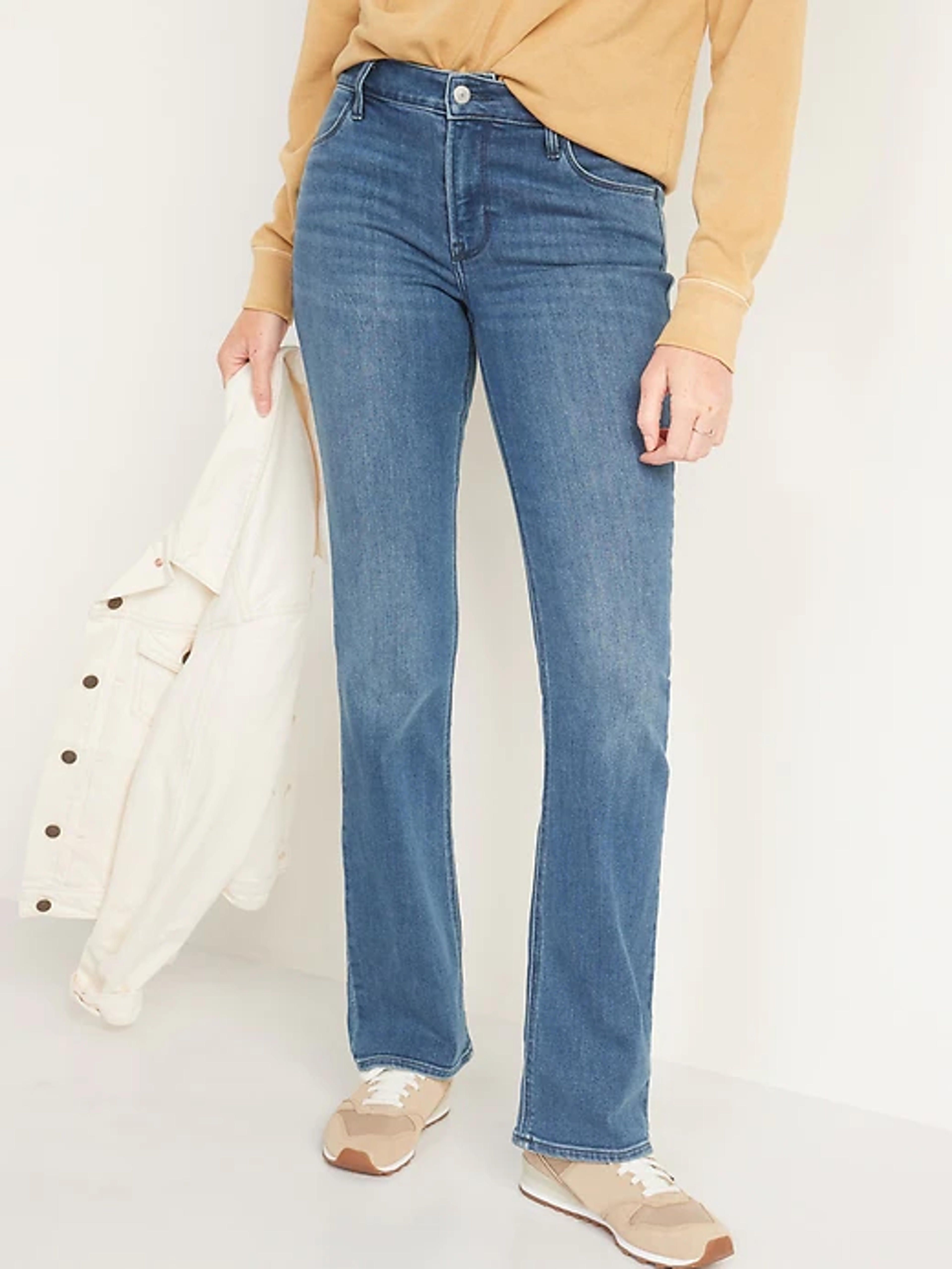 Mid-Rise Medium-Wash Boot-Cut Jeans for Women | Old Navy