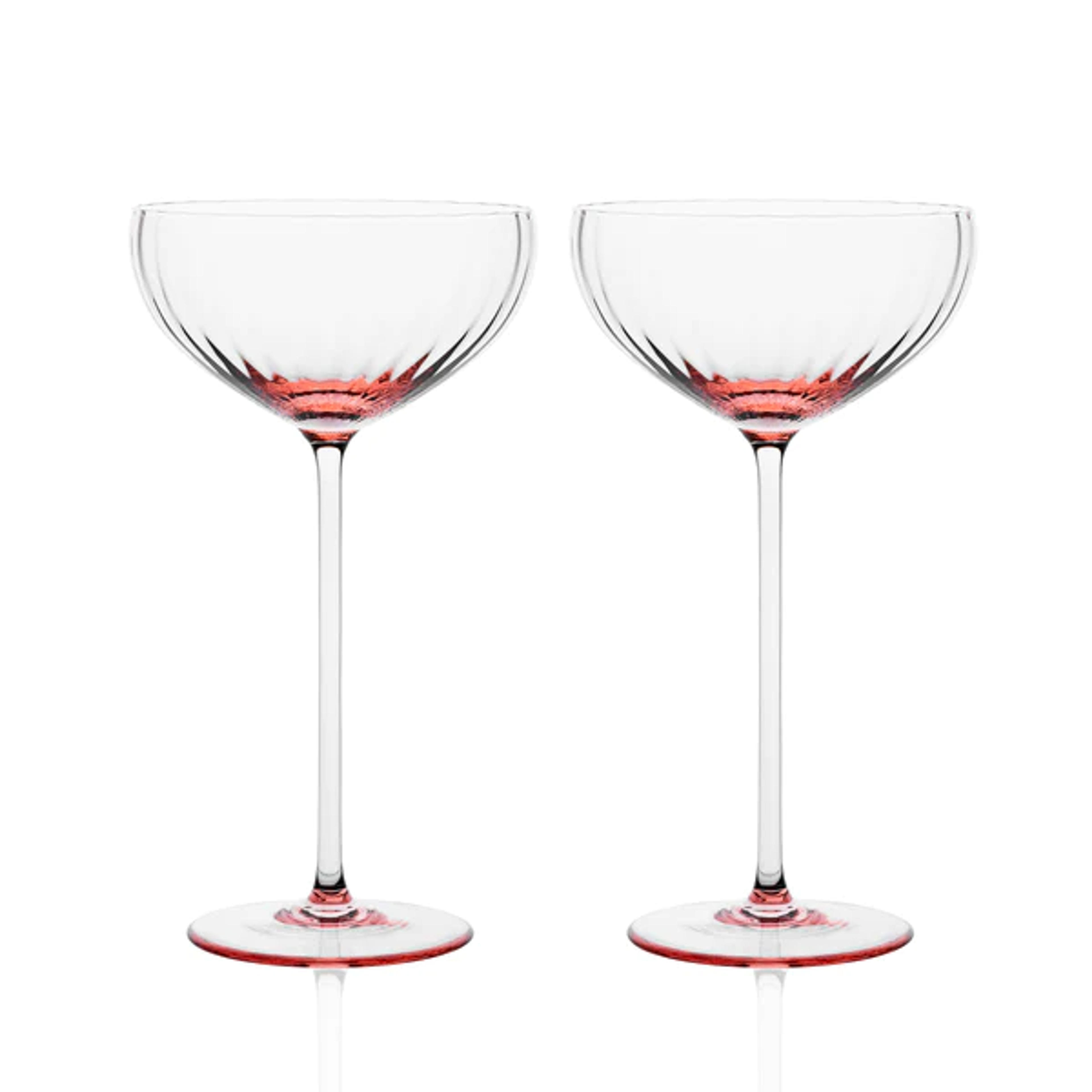 Quinn Rose Coupe Glasses Set/2 | Caskata