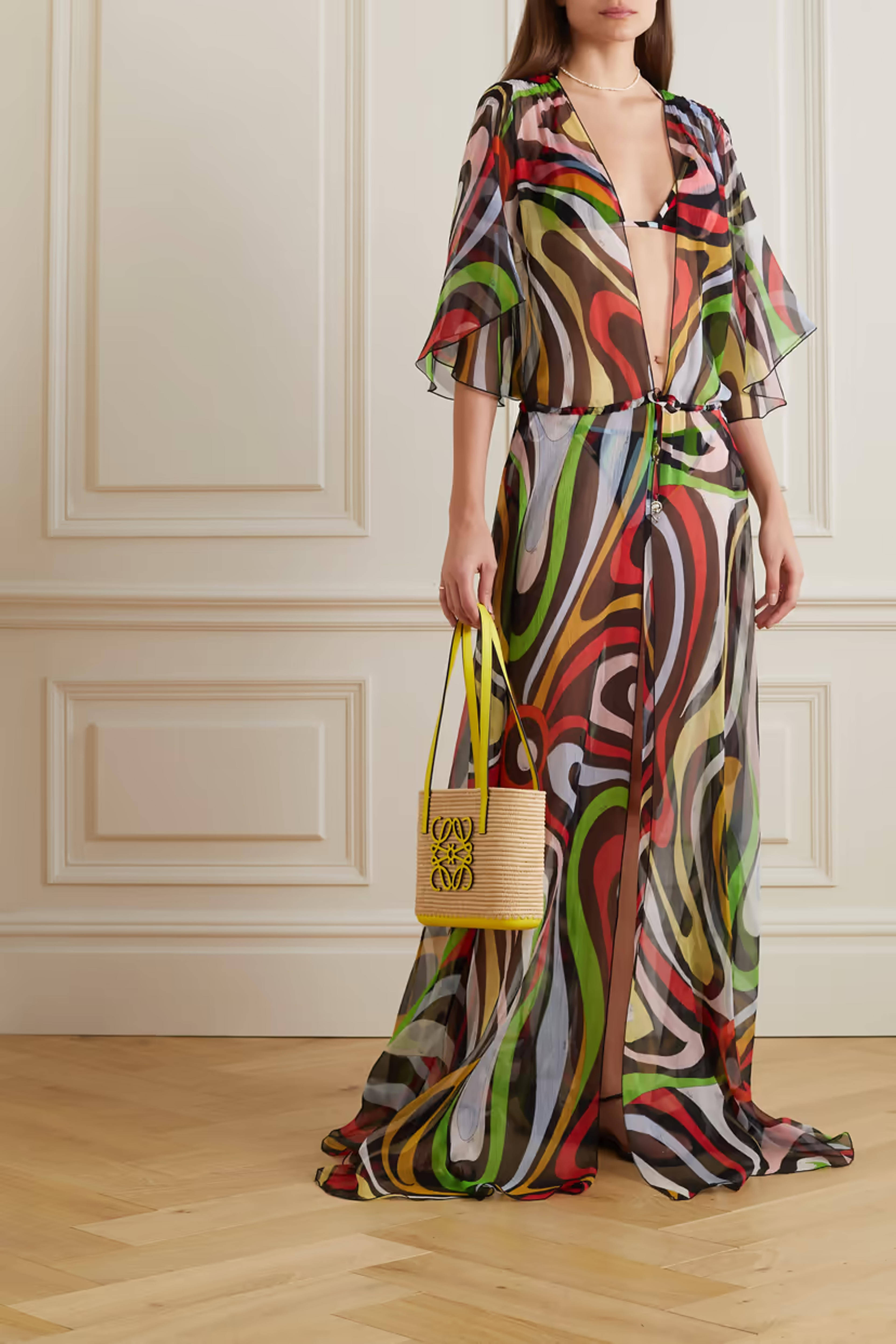 Black Marmo silk-crepe robe | PUCCI | NET-A-PORTER