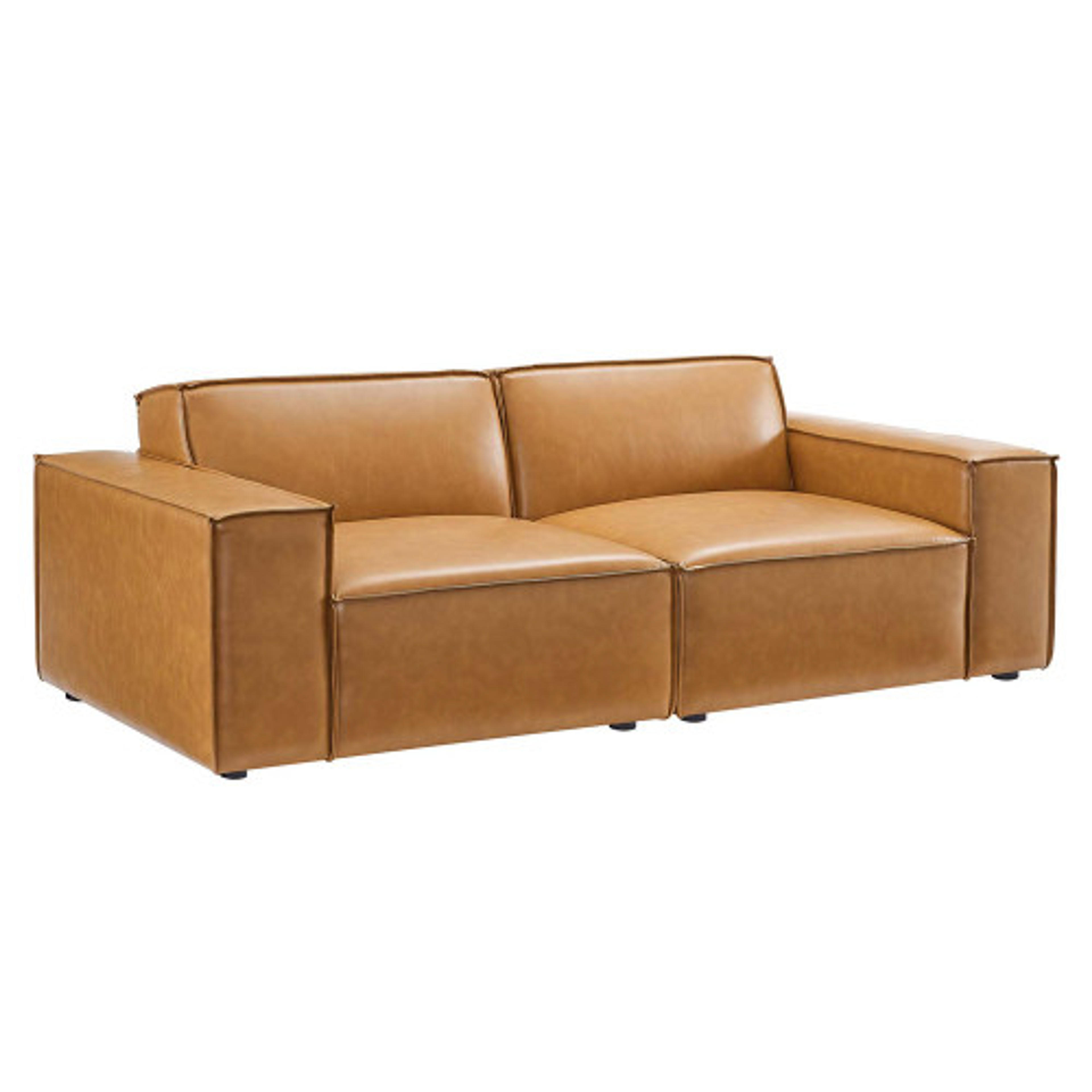 Modway EEI-4707-TAN Restore Vegan Leather Loveseat - Tan