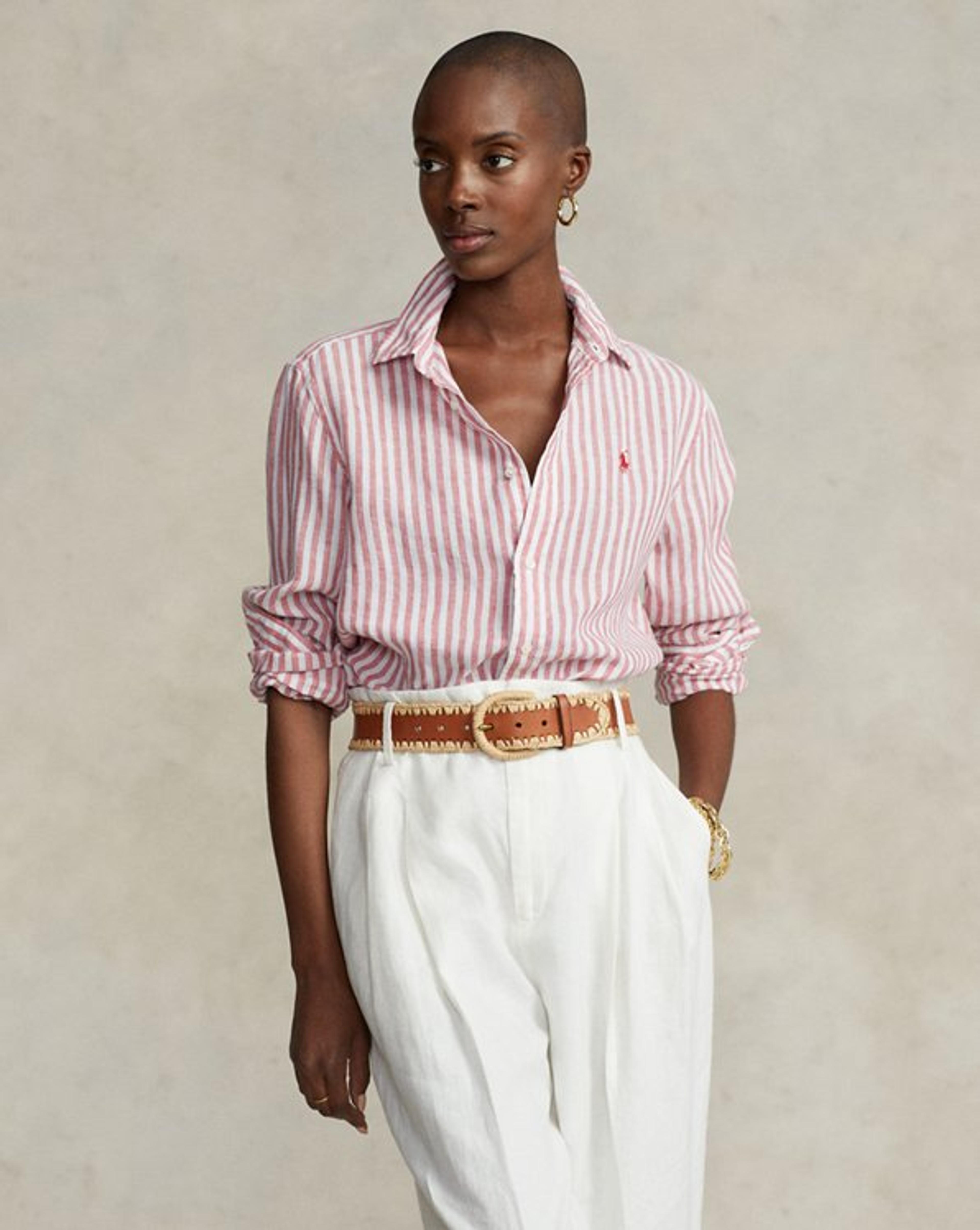 Relaxed Fit Striped Linen Shirt