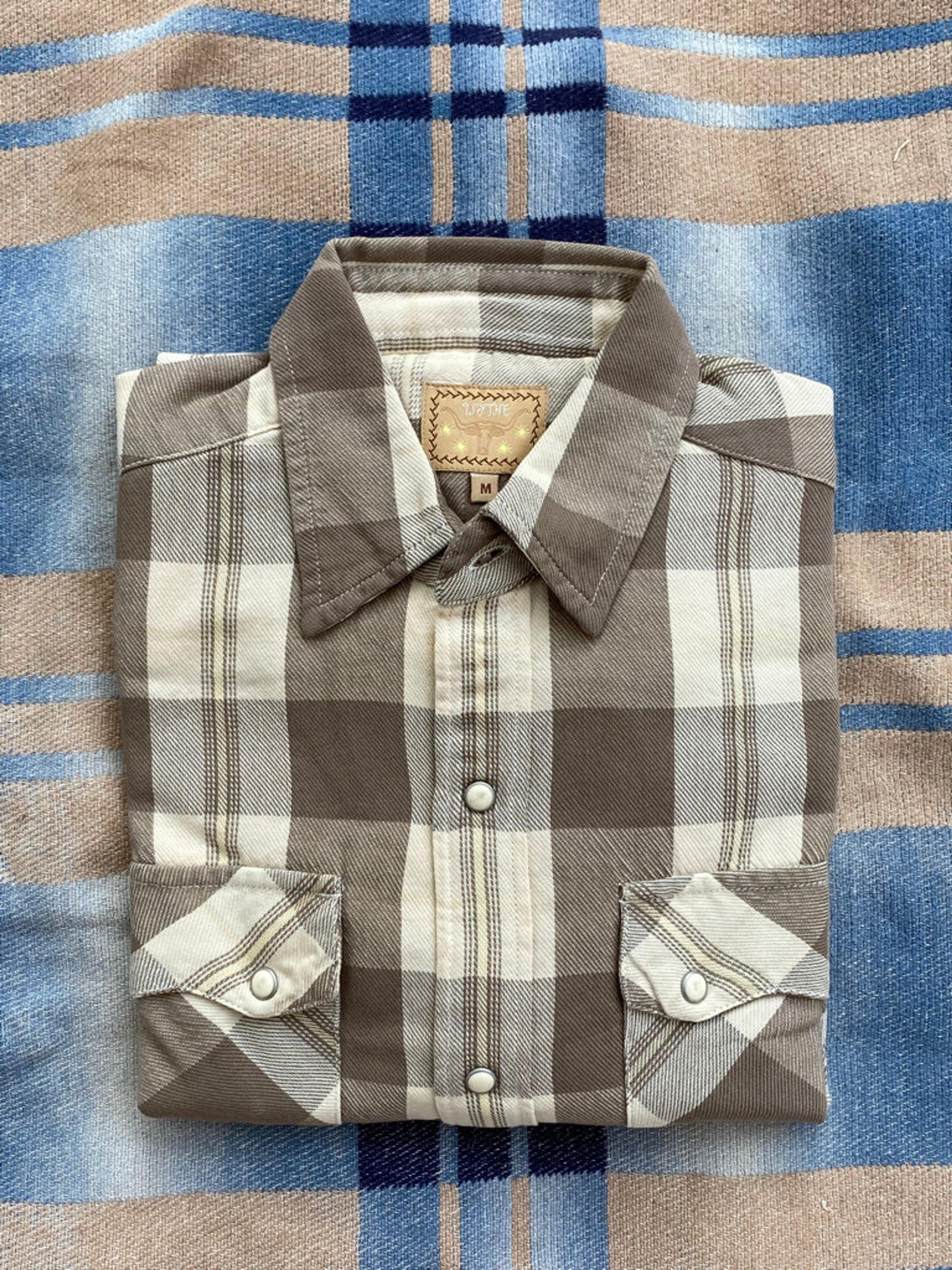 Washed Flannel Pearlsnap Shirt - Buffalo Shadow Plaid – Wythe New York