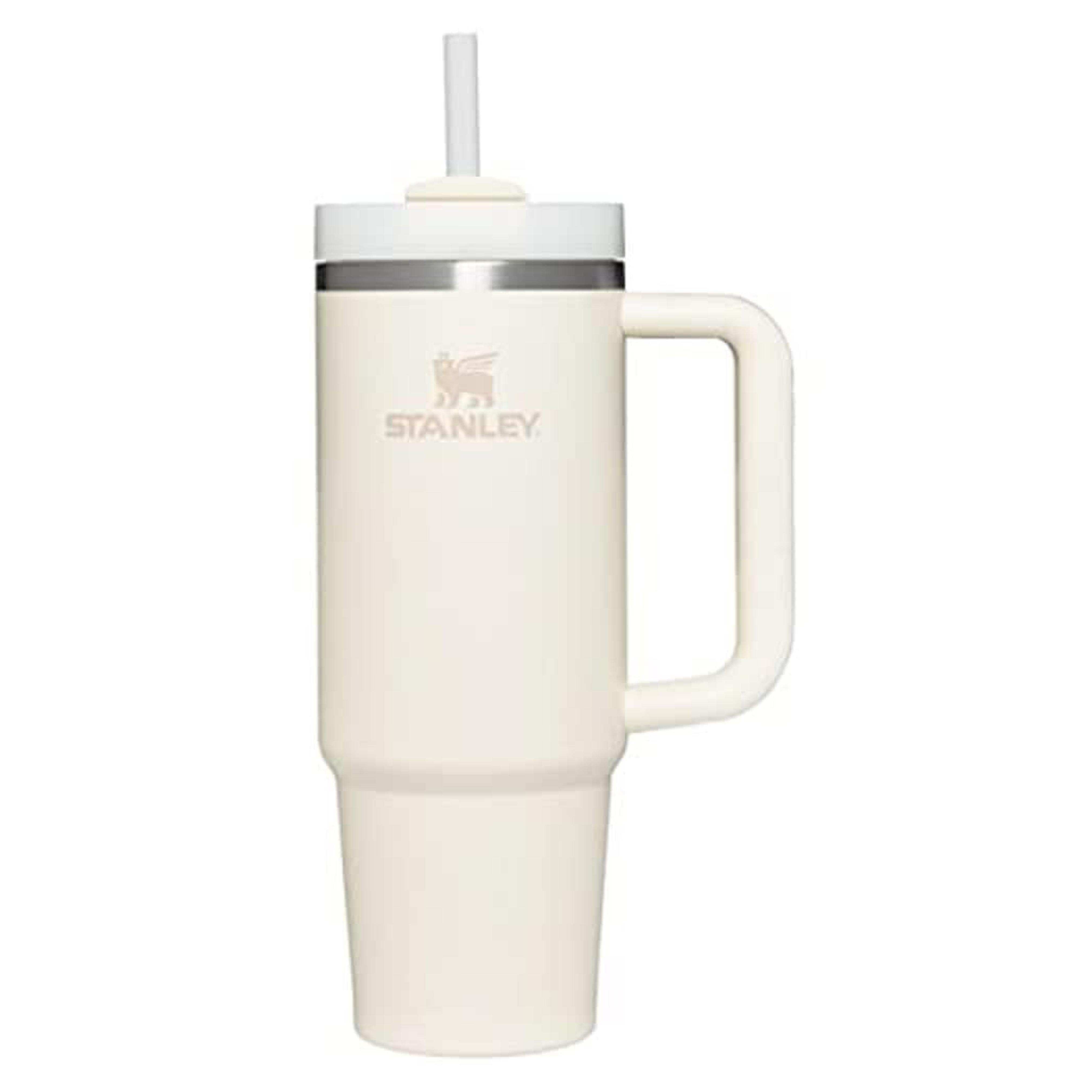 Stanley Quencher H2.0 FlowState Stainless Steel Vacuum Insulated Tumbler with Lid and Straw for Water, Iced Tea or Coffee, Smoothie and More, Cream , 30 oz