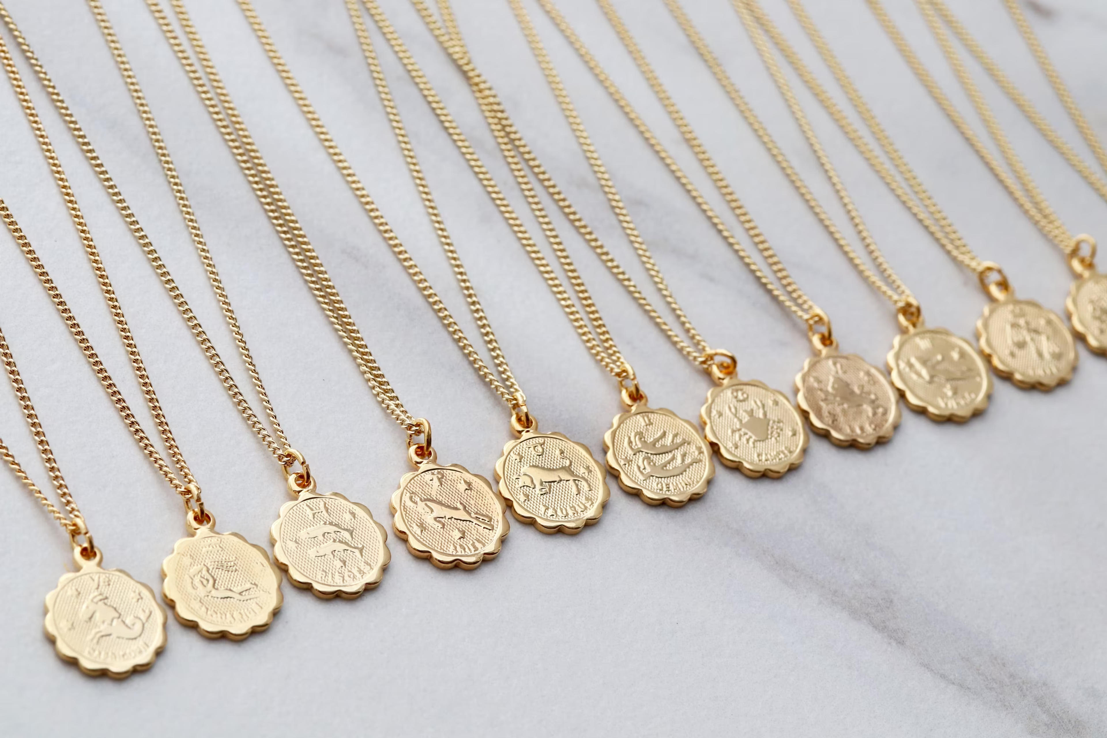 Zodiac Coin Necklace Zodiac Necklace Scorpio Zodiac