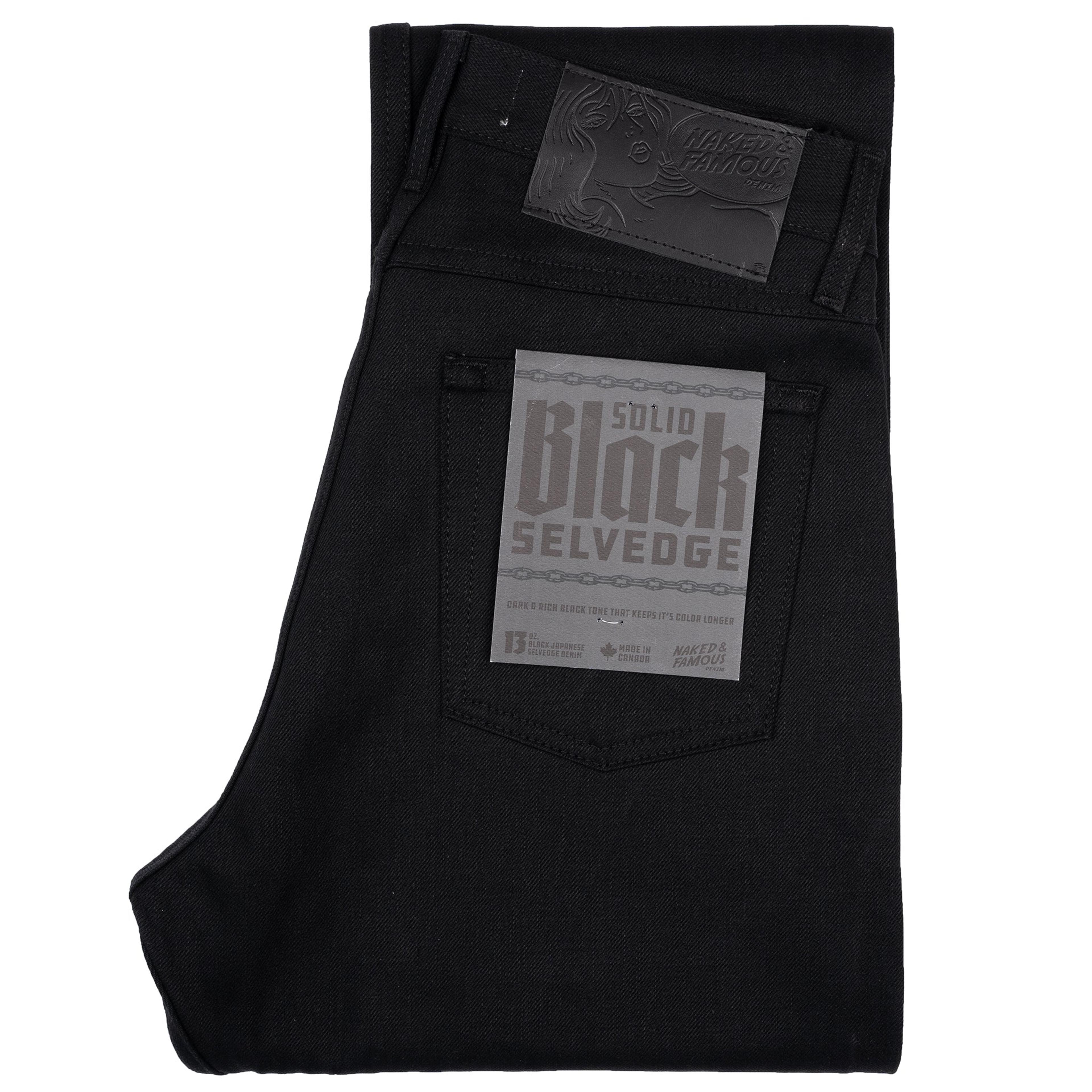 True Guy - Solid Black Selvedge | Naked & Famous Denim – Tate + Yoko