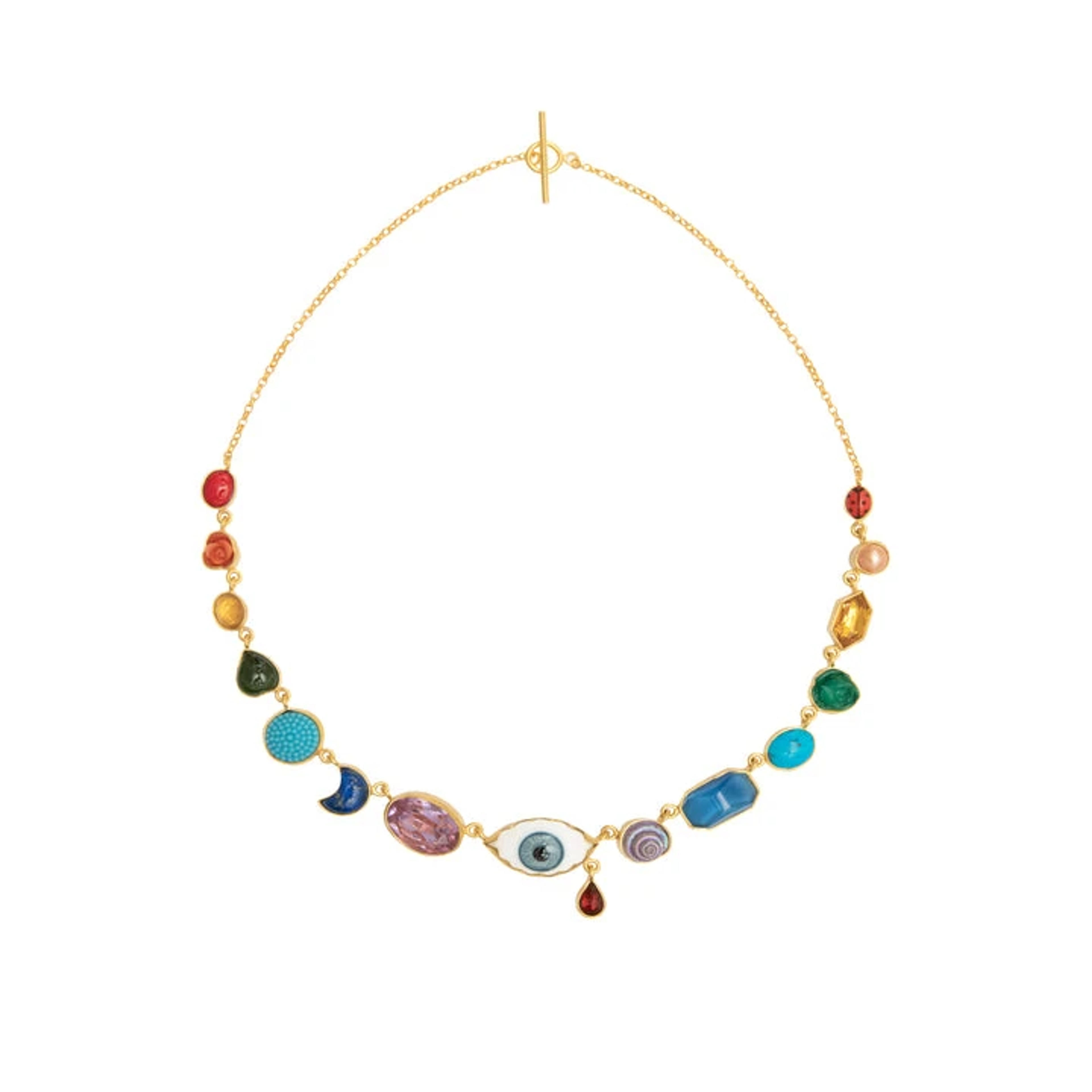 Rainbow Eye Teardrop Charm Necklace — Grainne Morton