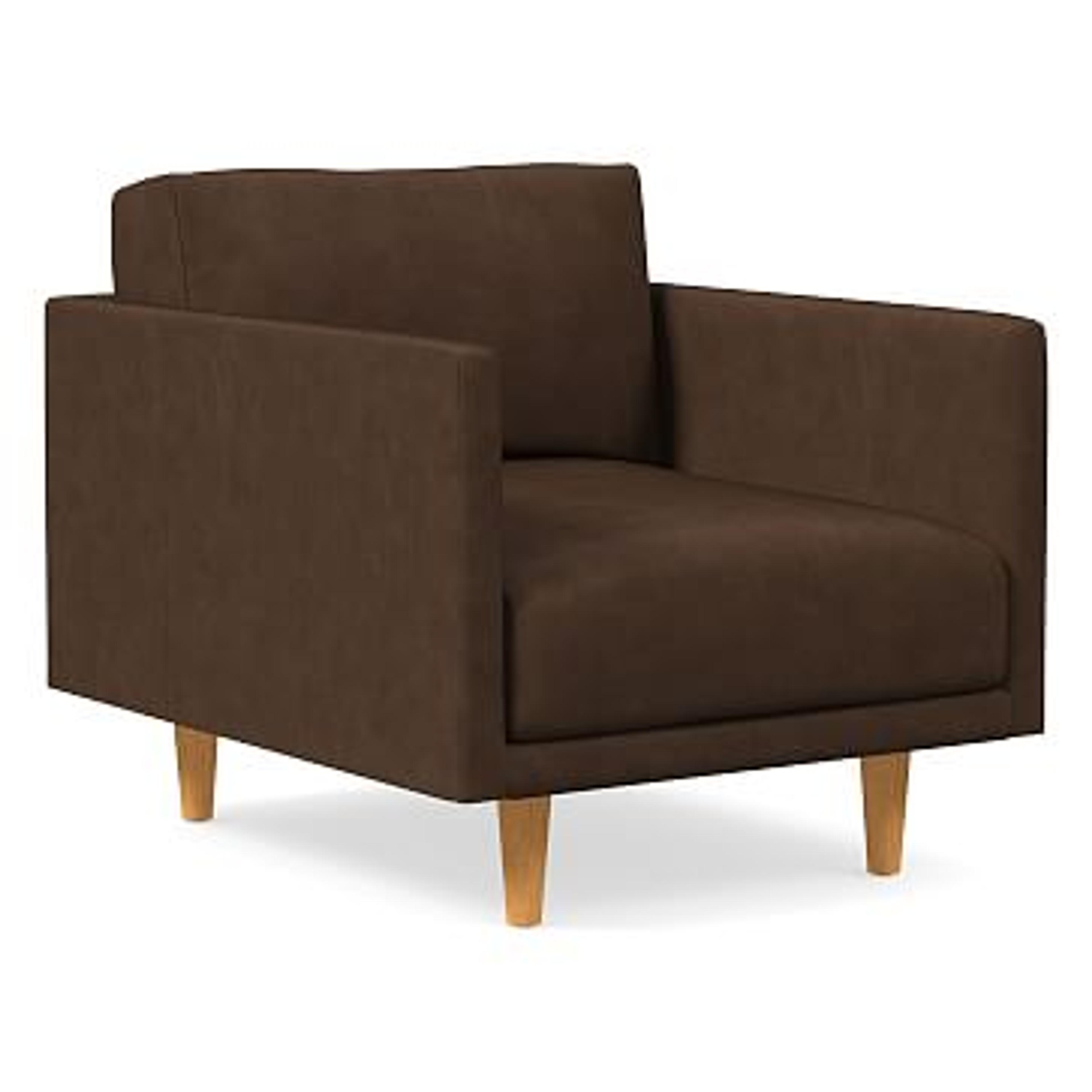 Rylan Chair, Down Blend, Vegan Leather, Molasses, Almond | West Elm