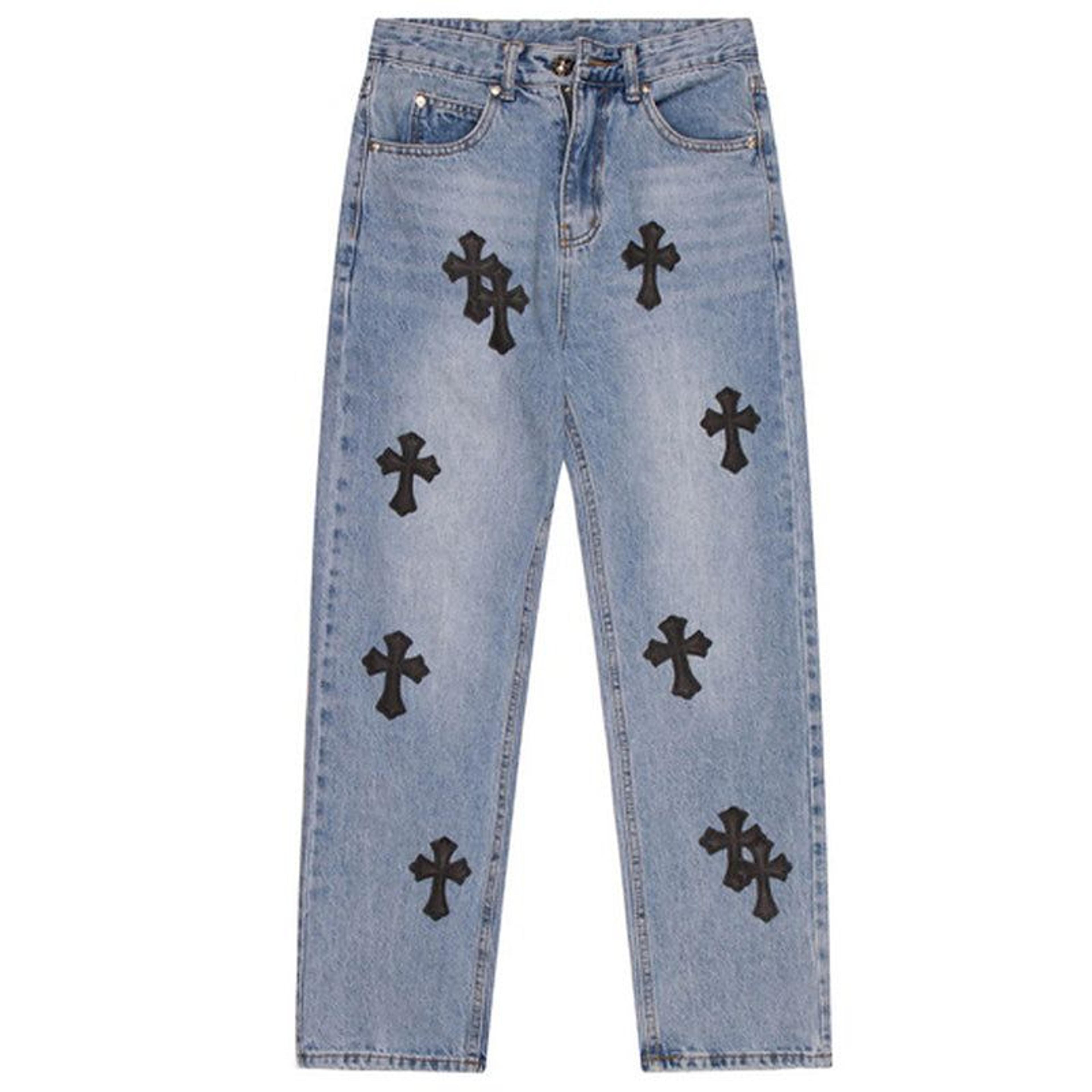 Lemandik Straight Leg Jeans Cross Patch