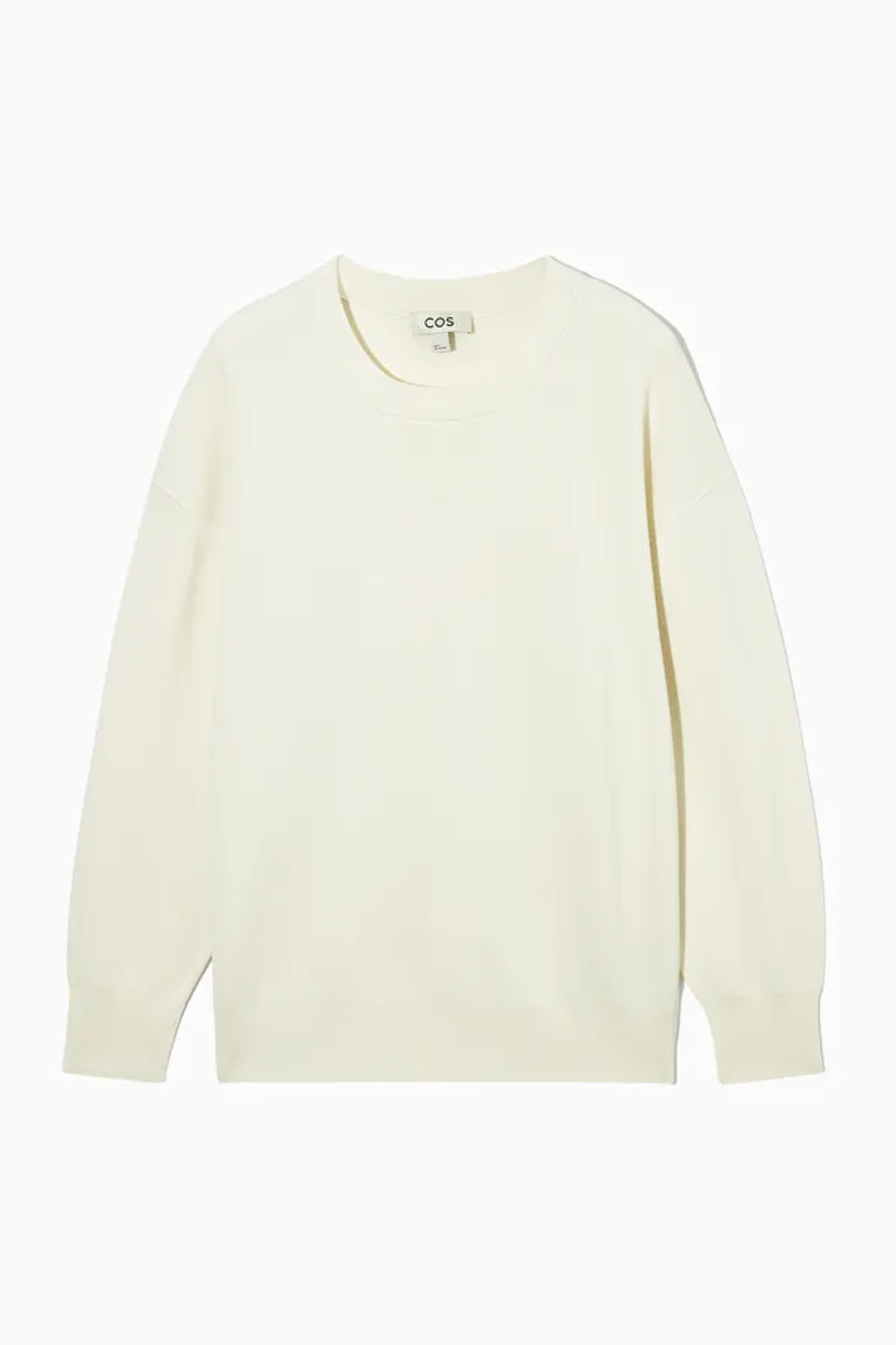 OVERSIZED SILK-BLEND TOP - WHITE - Knitwear - COS