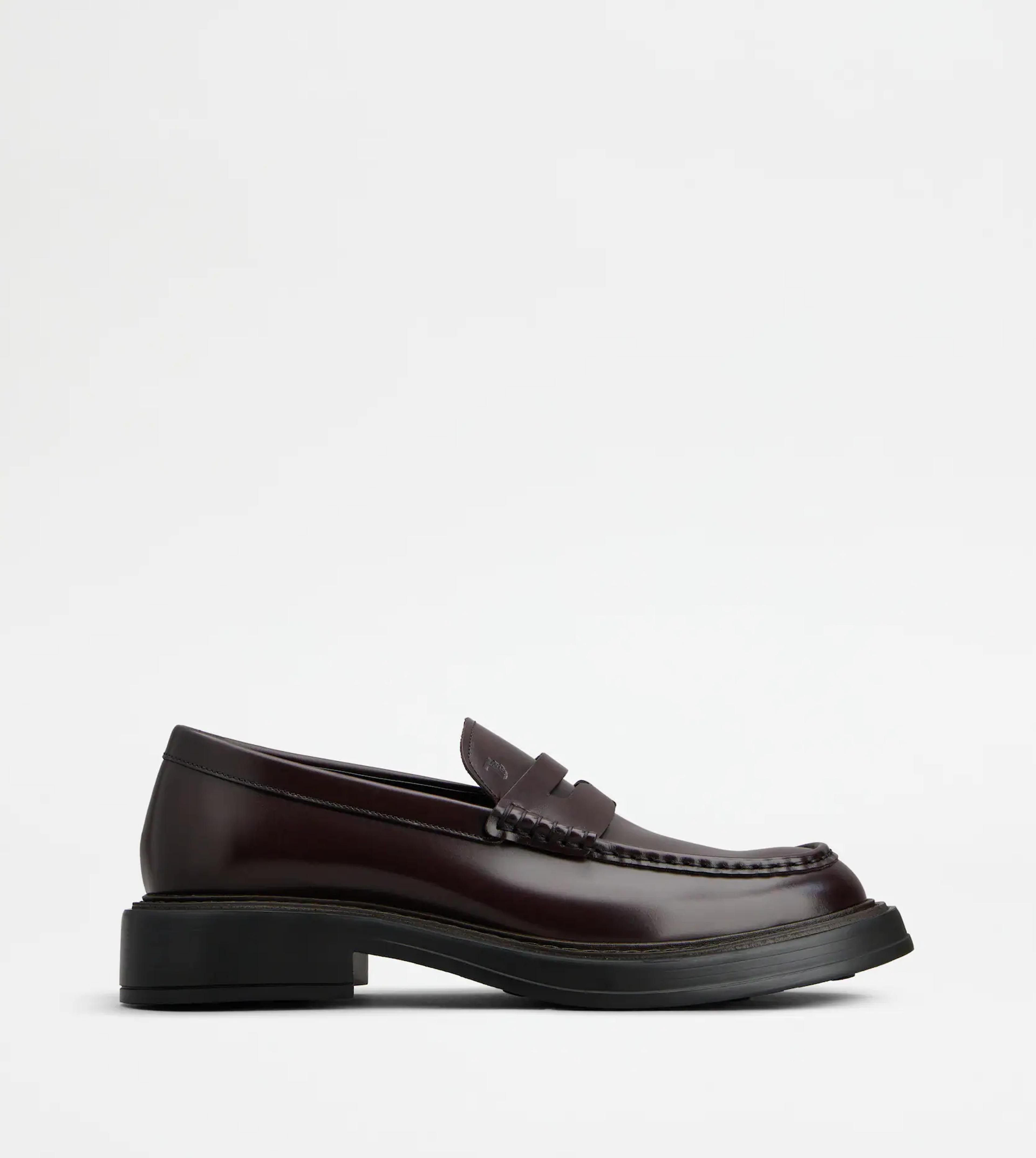 Man BURGUNDY Loafers with Tassels in Leather XXM38K0HG10S969R805 | Tods