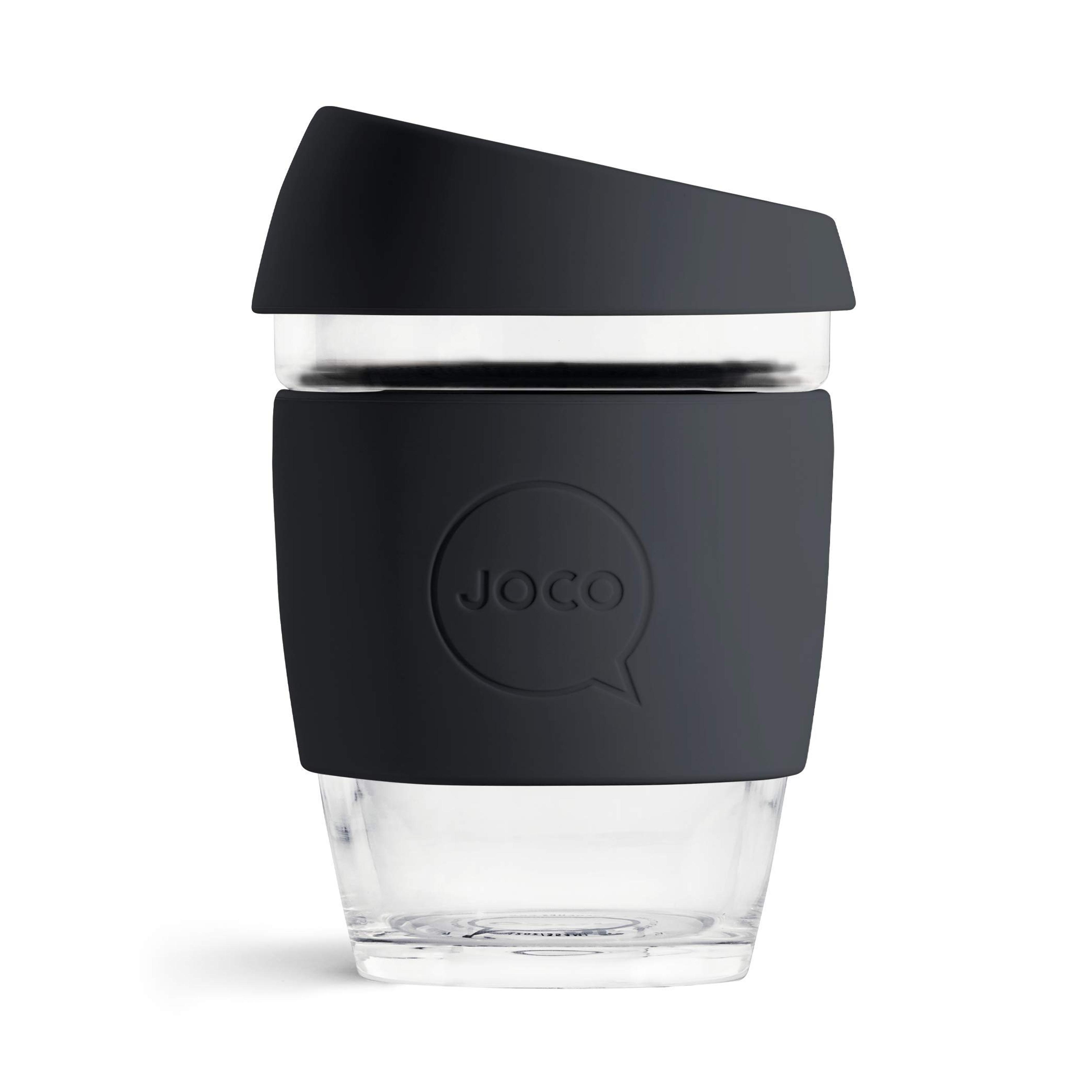 JOCO Glass Reusable 12oz Coffee Cup (Black)