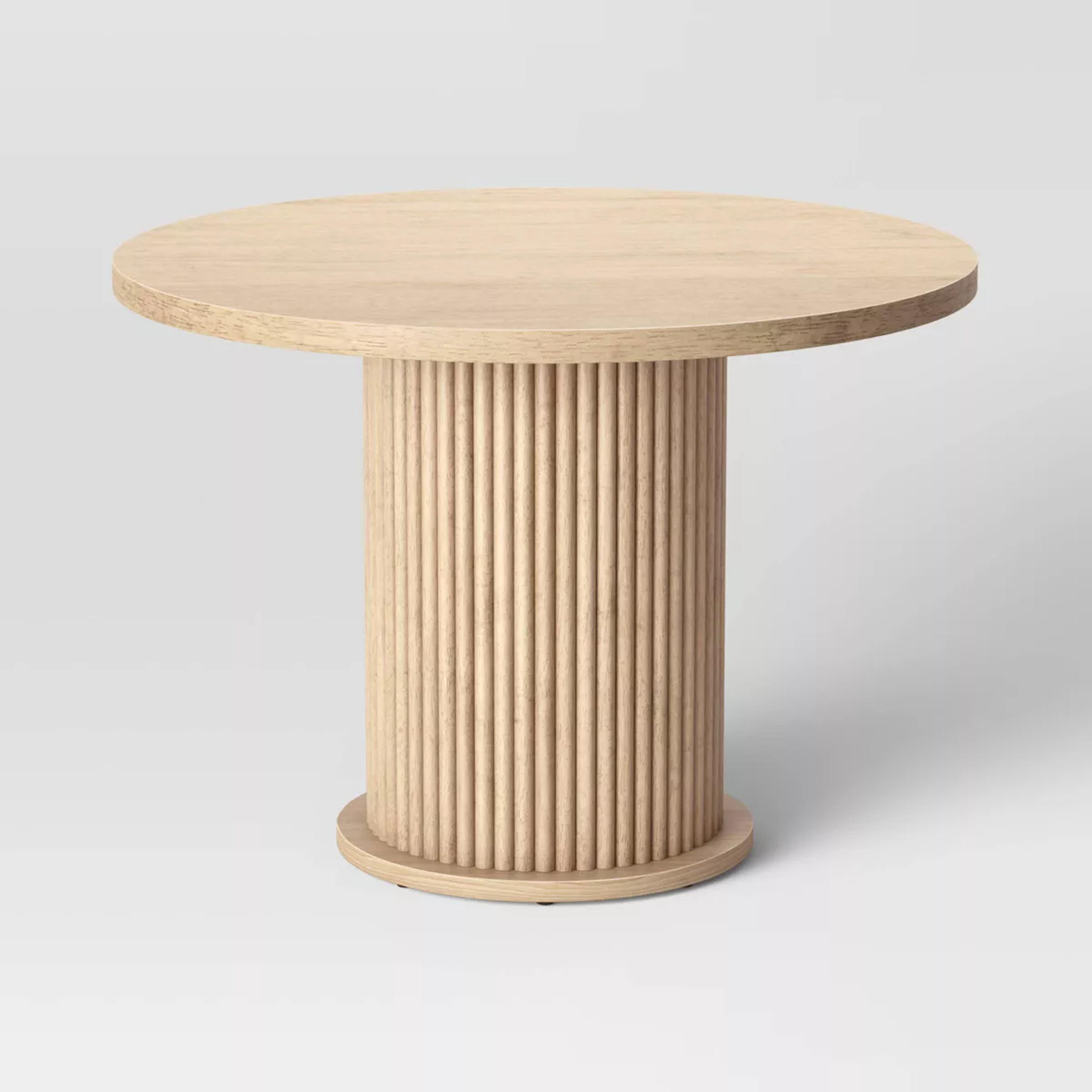 Trumbull Round Pedestal Dining Table With Fluted Base - Threshold™ : Target