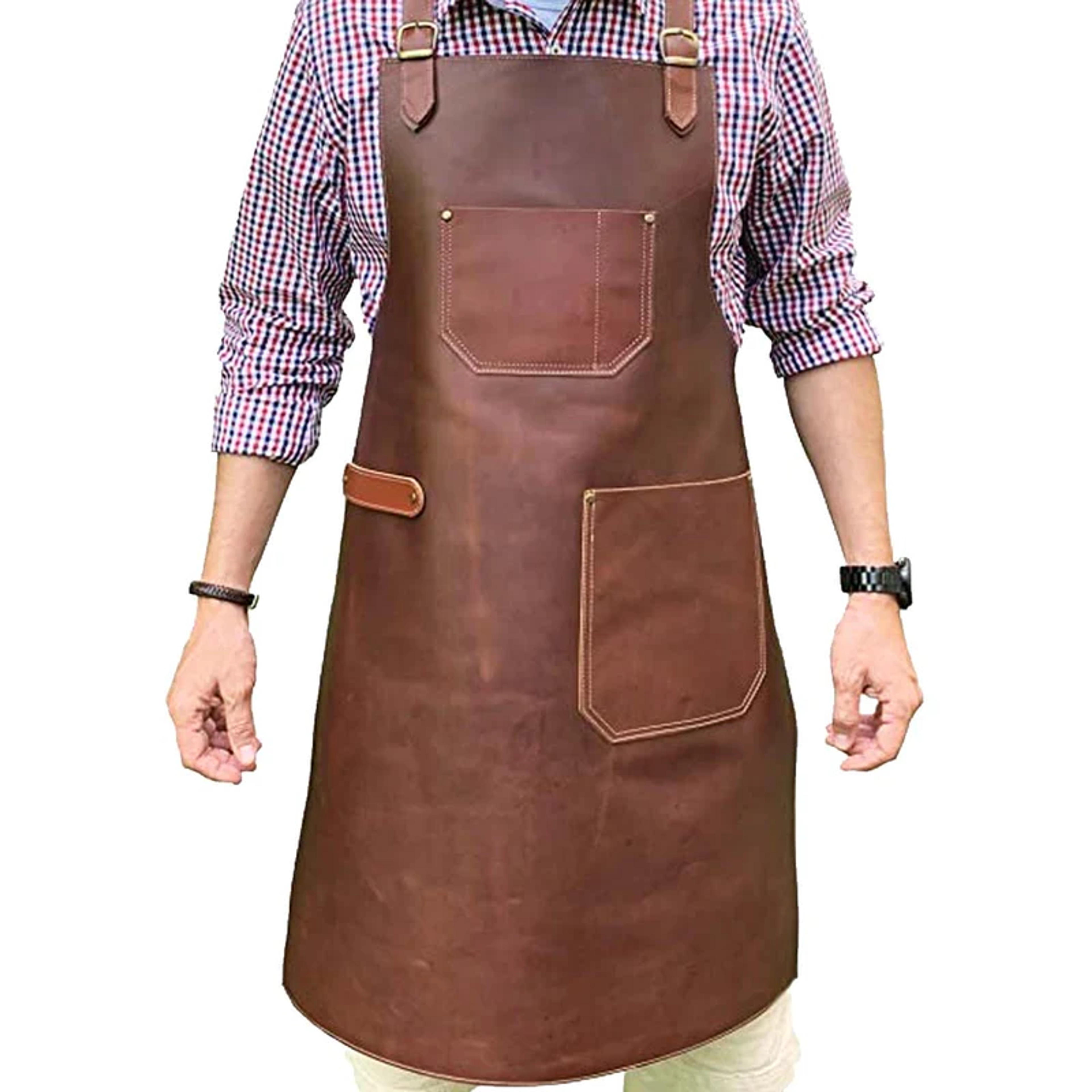 Brown Leather Apron - Work Apron for Professionals