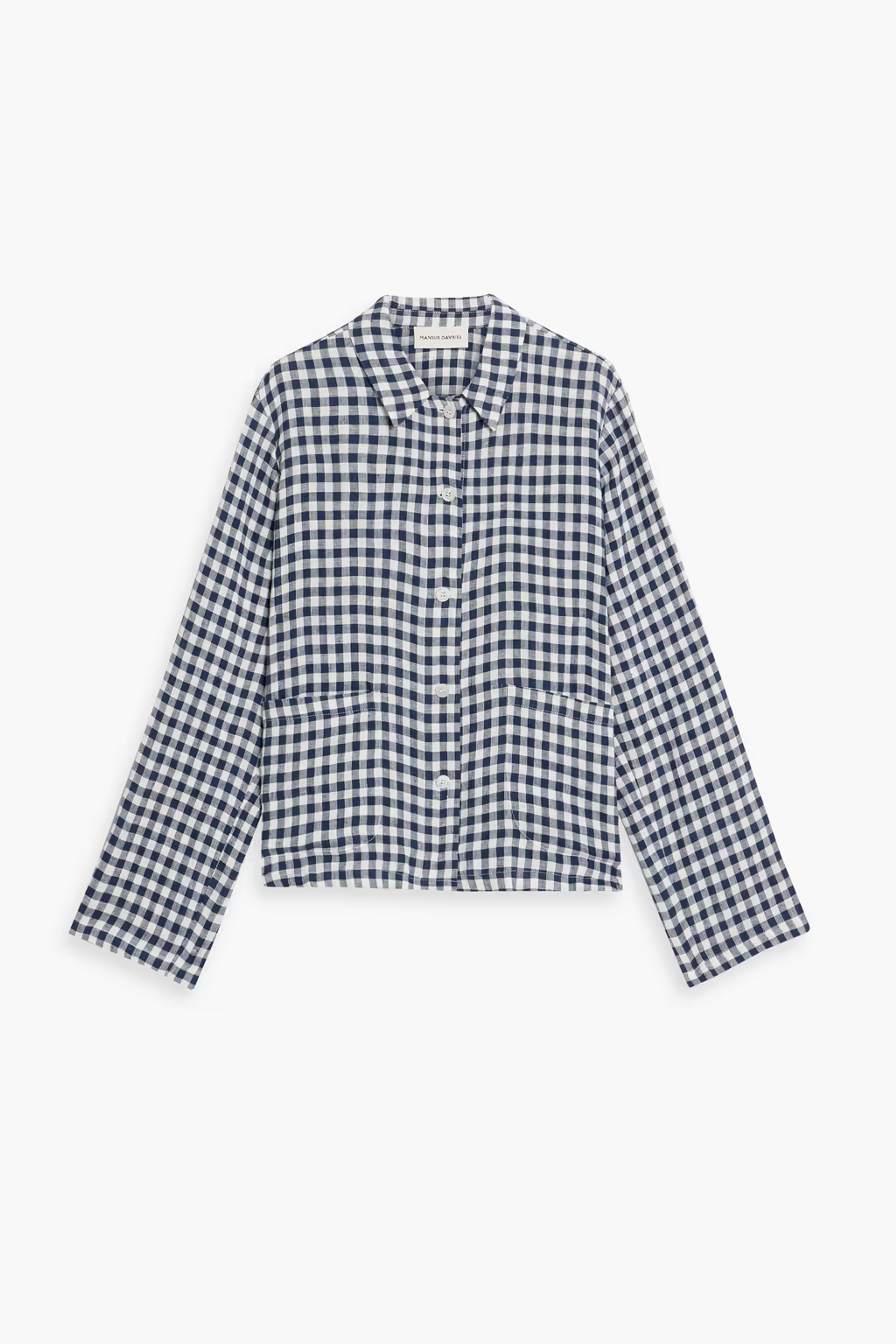 Navy Gingham linen shirt | MANSUR GAVRIEL | THE OUTNET