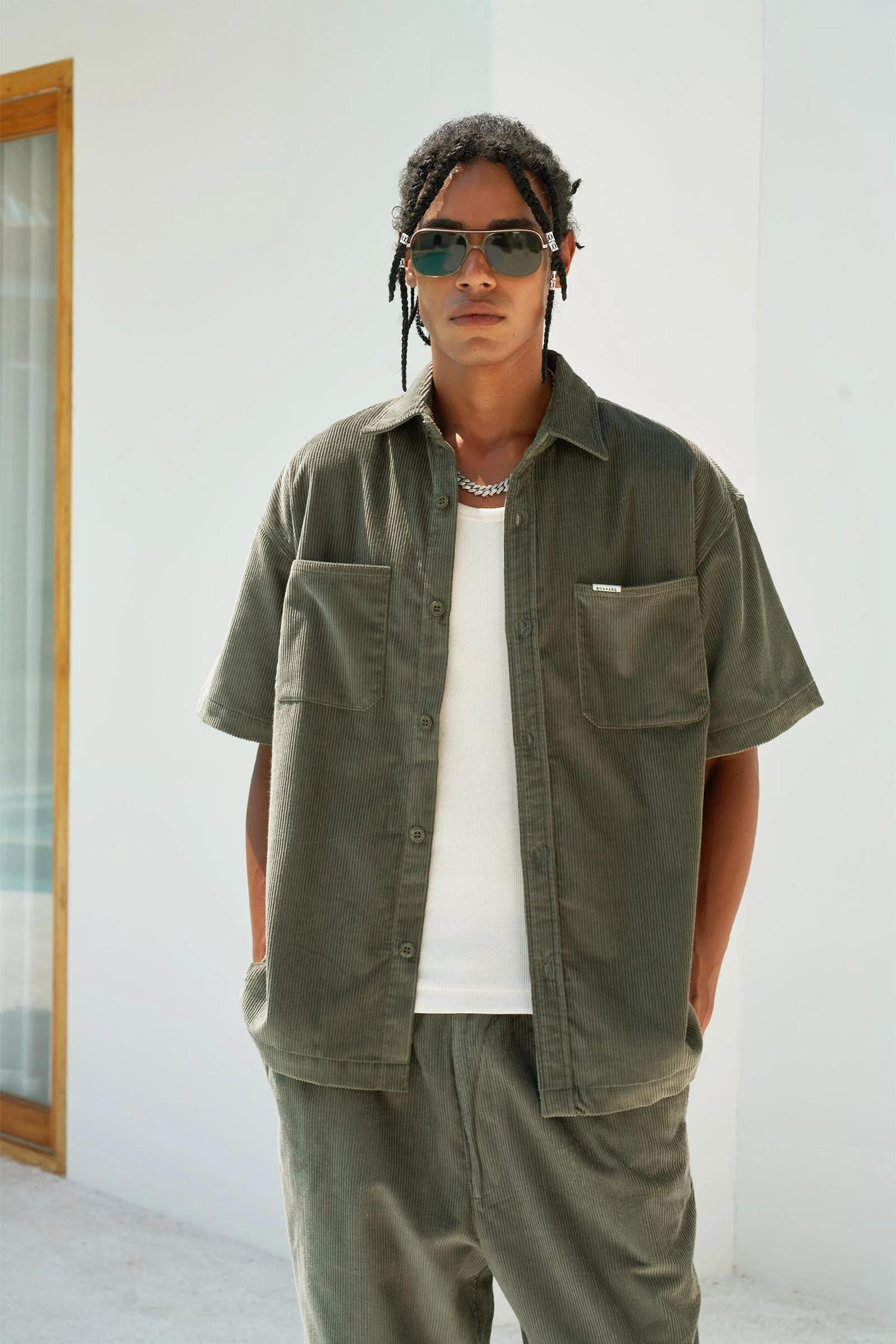 Olive Corduroy Shirt