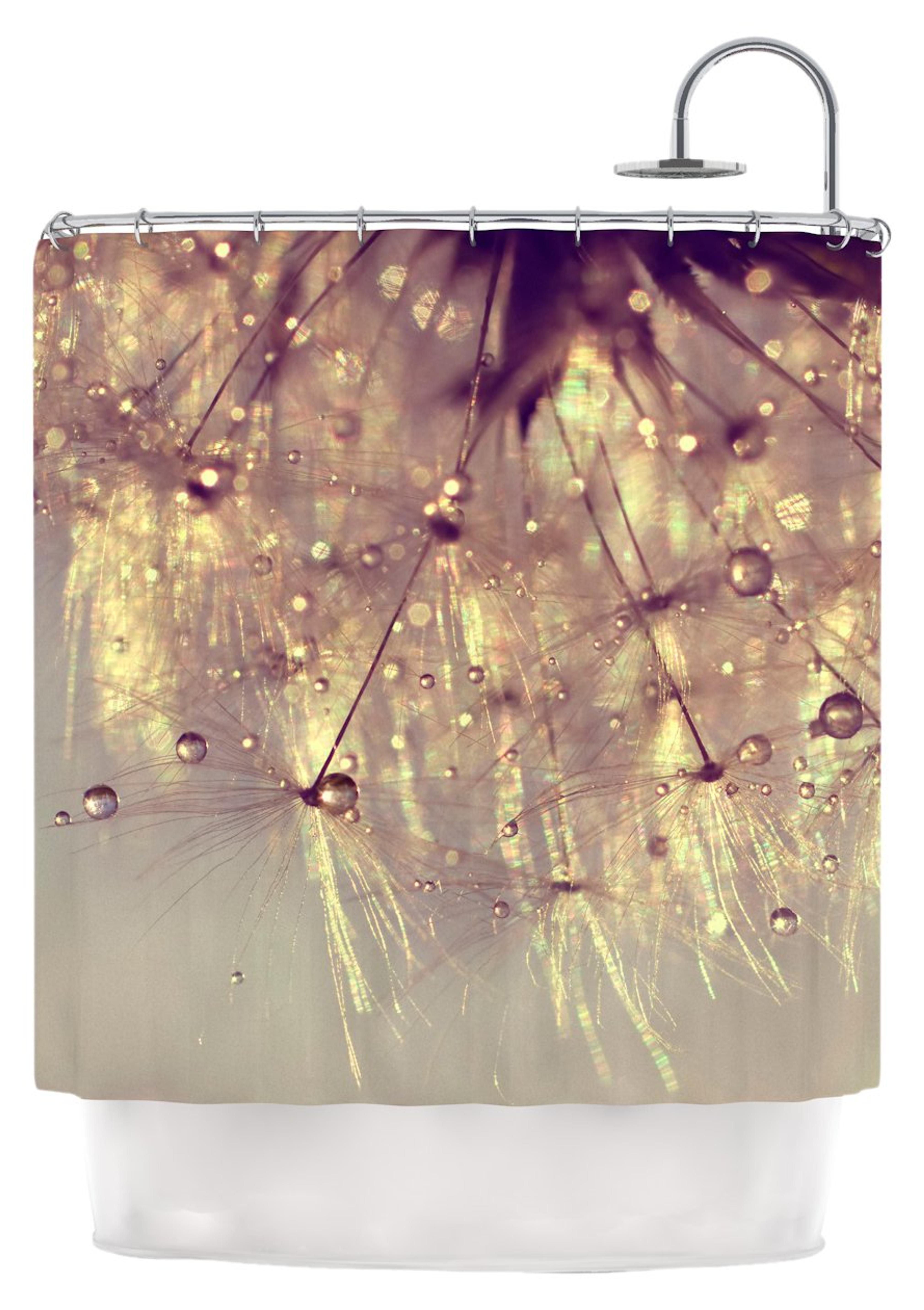 Kess InHouse Ingrid Beddoes Sparkles of Gold Shower Curtain, 69 by 70-Inch