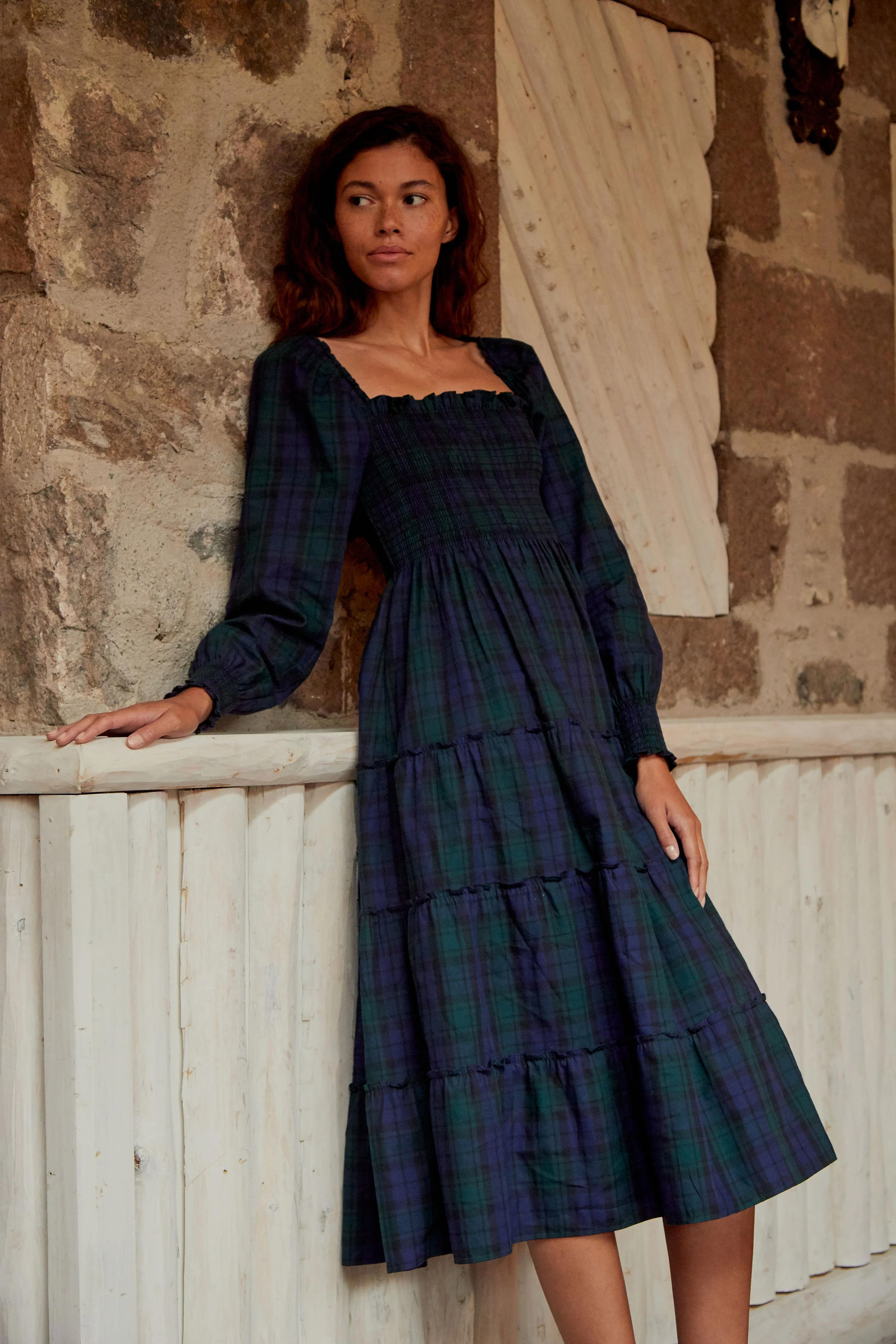 The Naomi Nap Dress - Blackwatch Tartan – Hill House Home