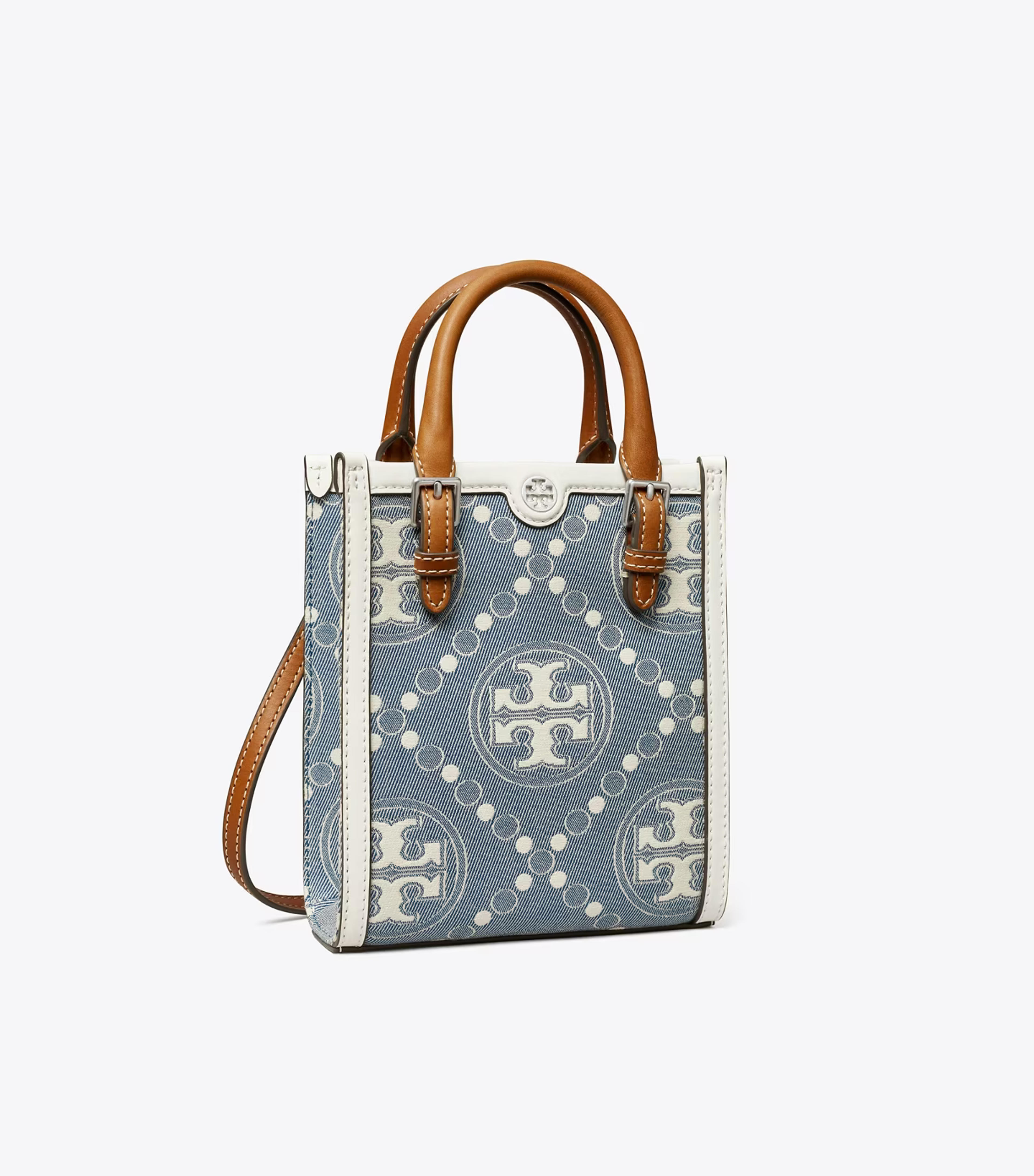 Mini T Monogram Denim Tote: Women's Designer Crossbody Bags | Tory Burch