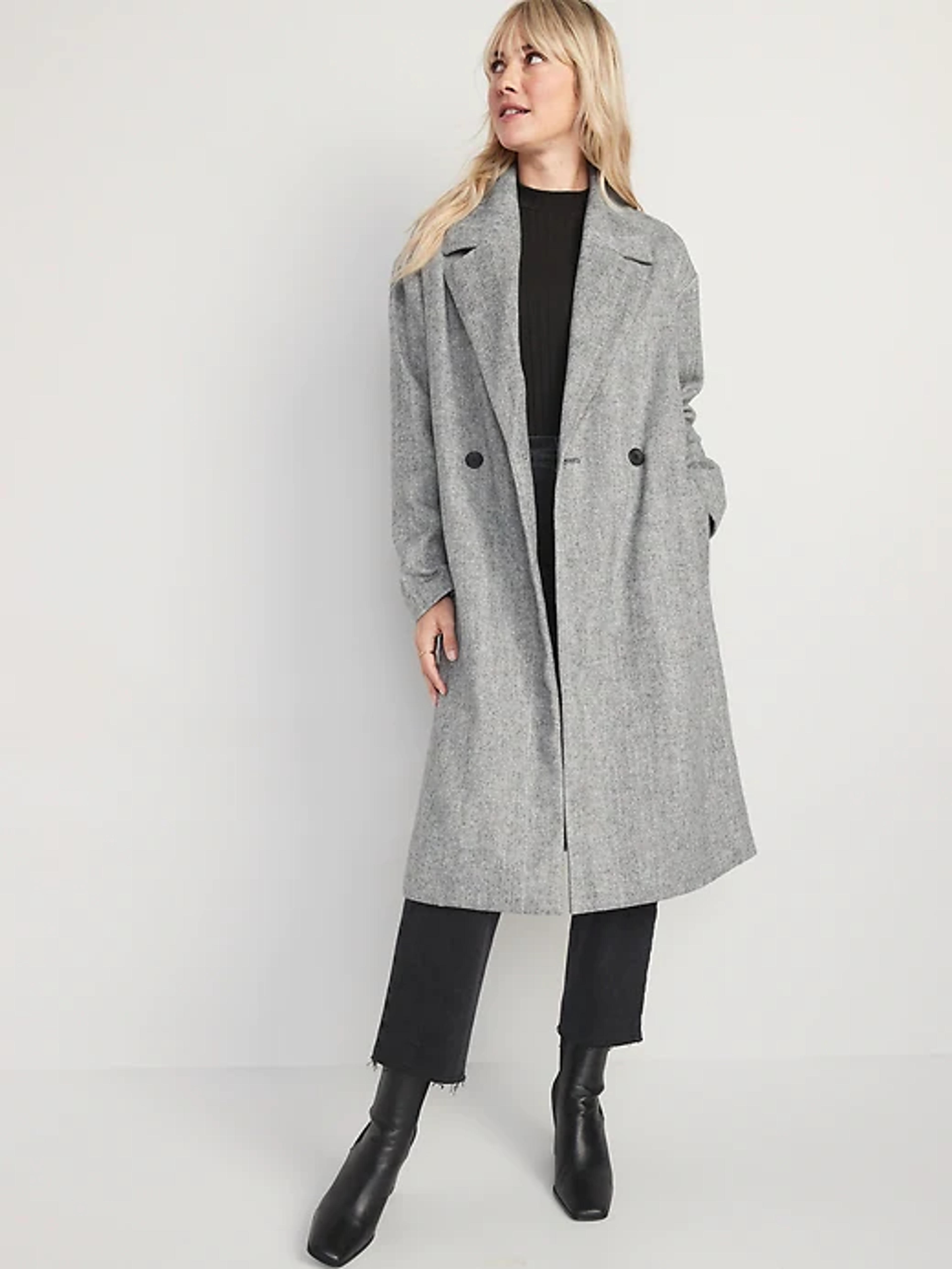 Long Slouchy Double-Breasted Coat for Women | Old Navy