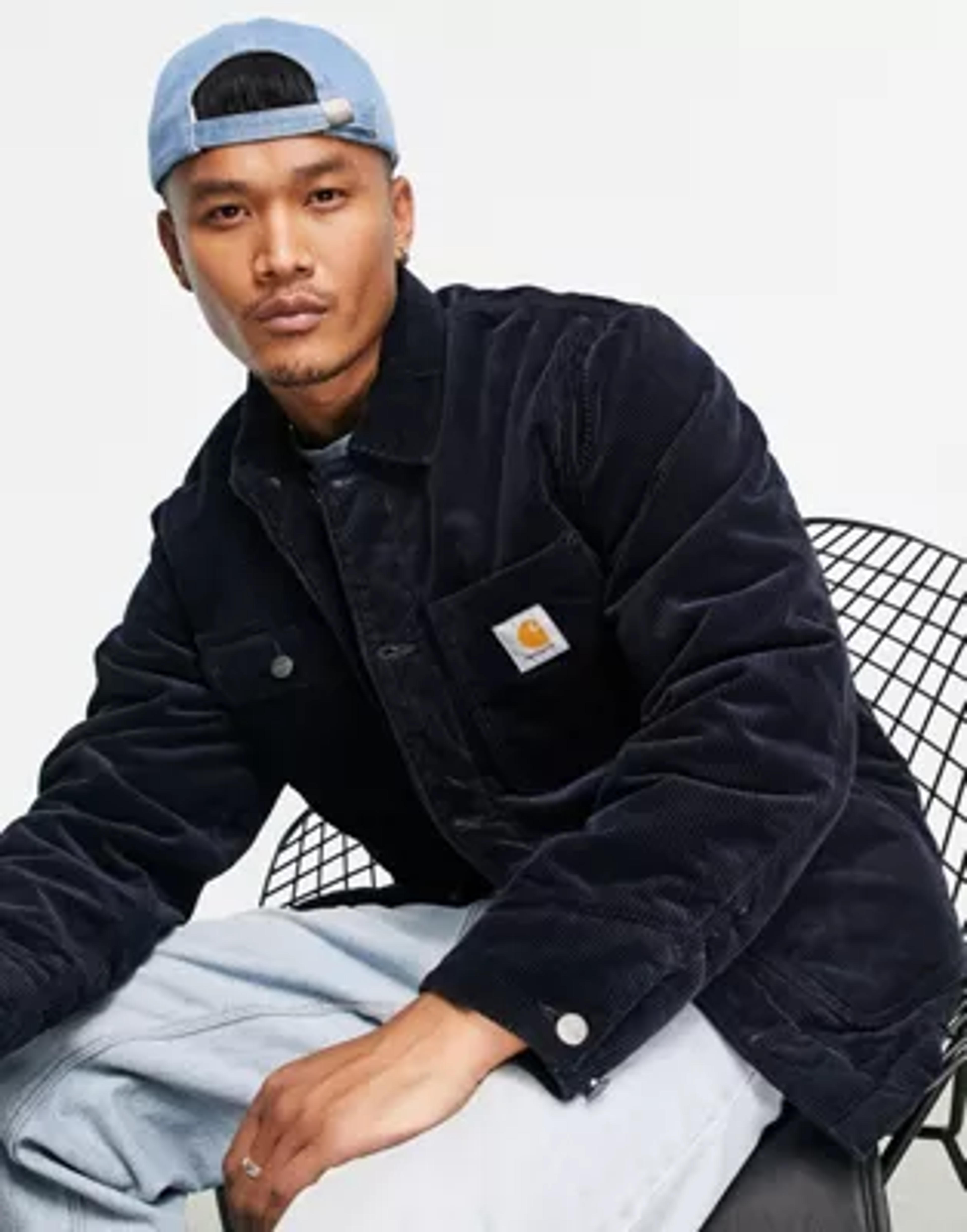 Carhartt WIP michigan corduroy coat in navy | ASOS