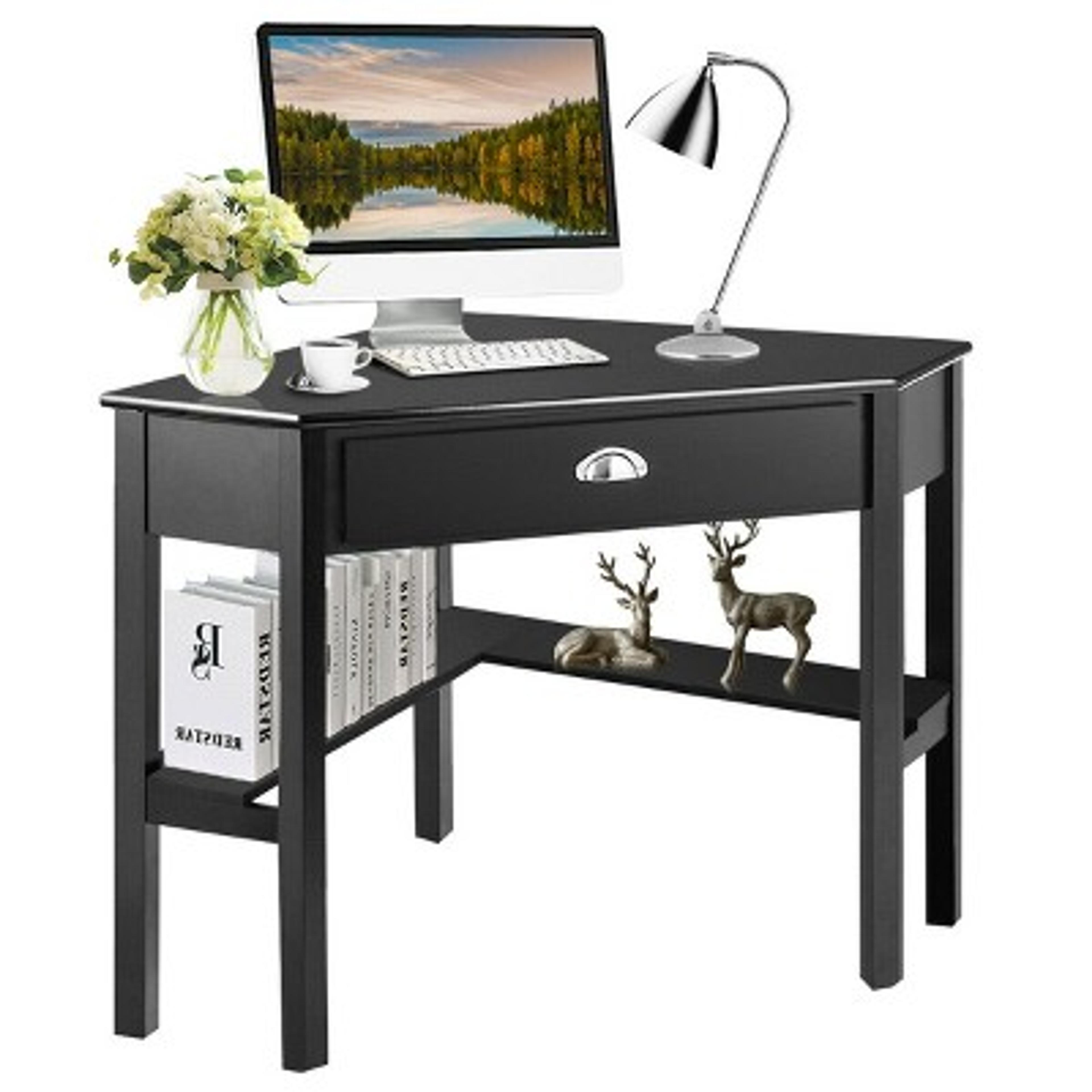 Costway Corner Computer Desk Laptop Writing Table Wood Workstation Home Office Furniture : Target