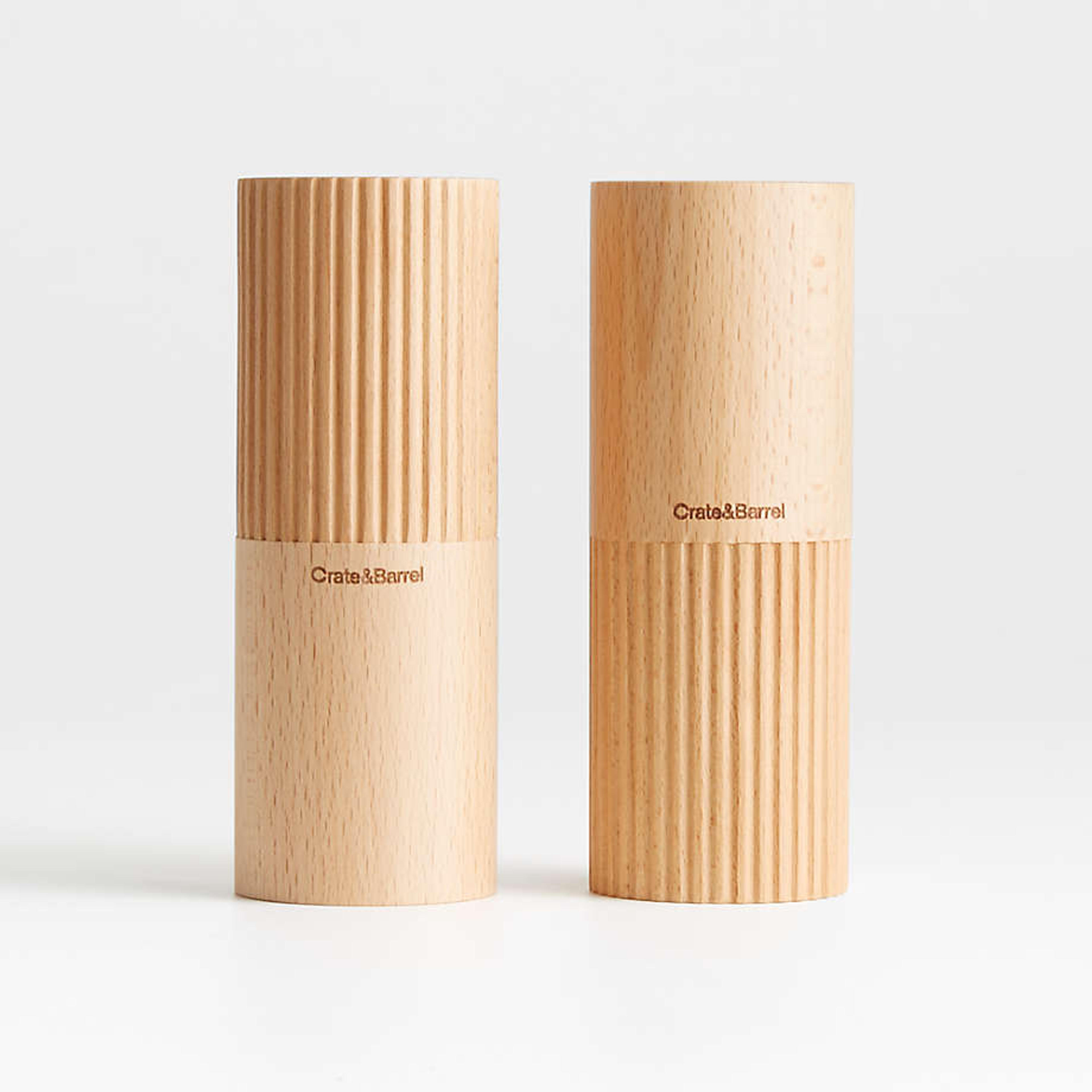 Hanno Fluted Salt and Pepper Shakers | Crate & Barrel