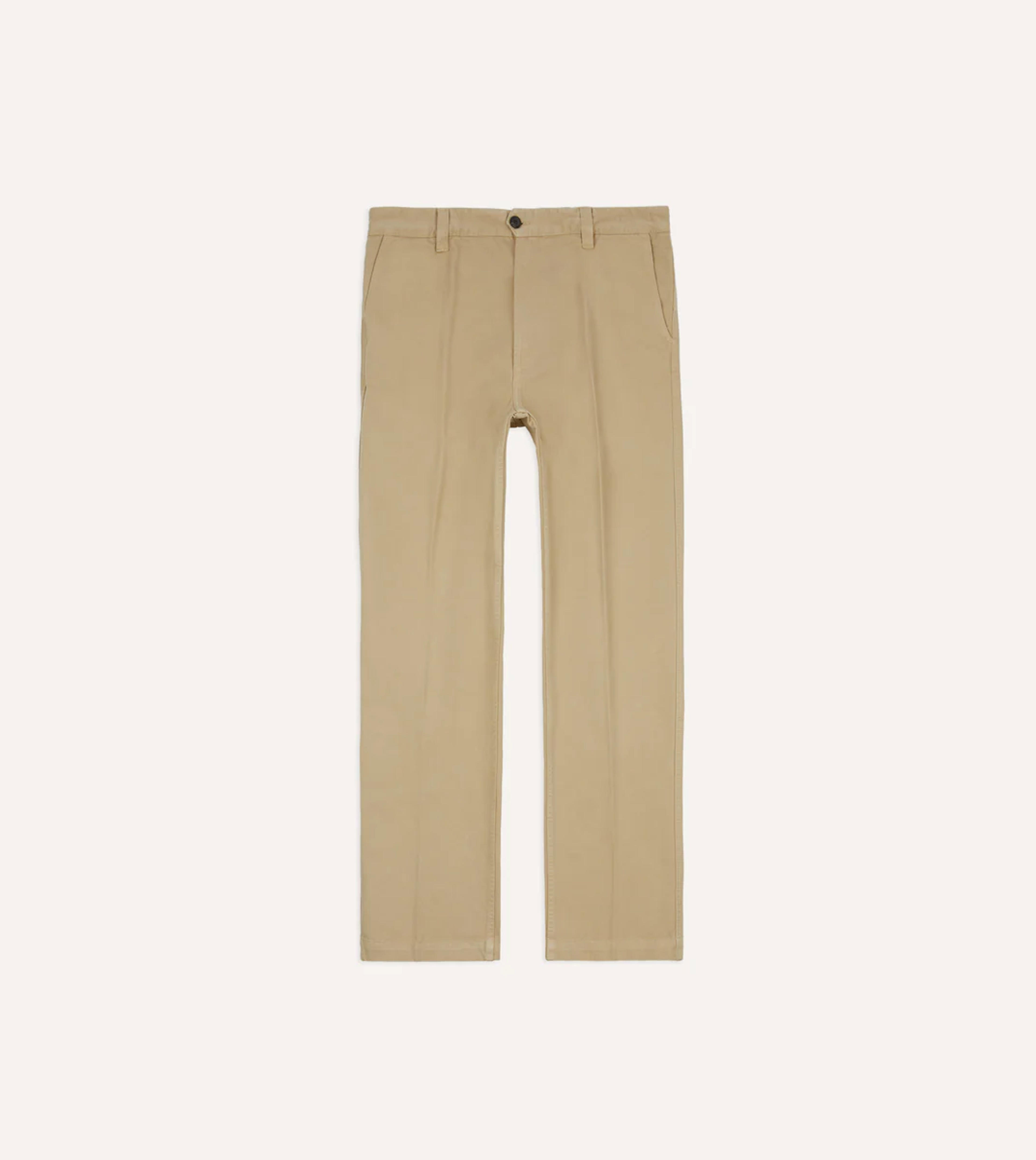 Sand Textured Cotton Flat Front Chino