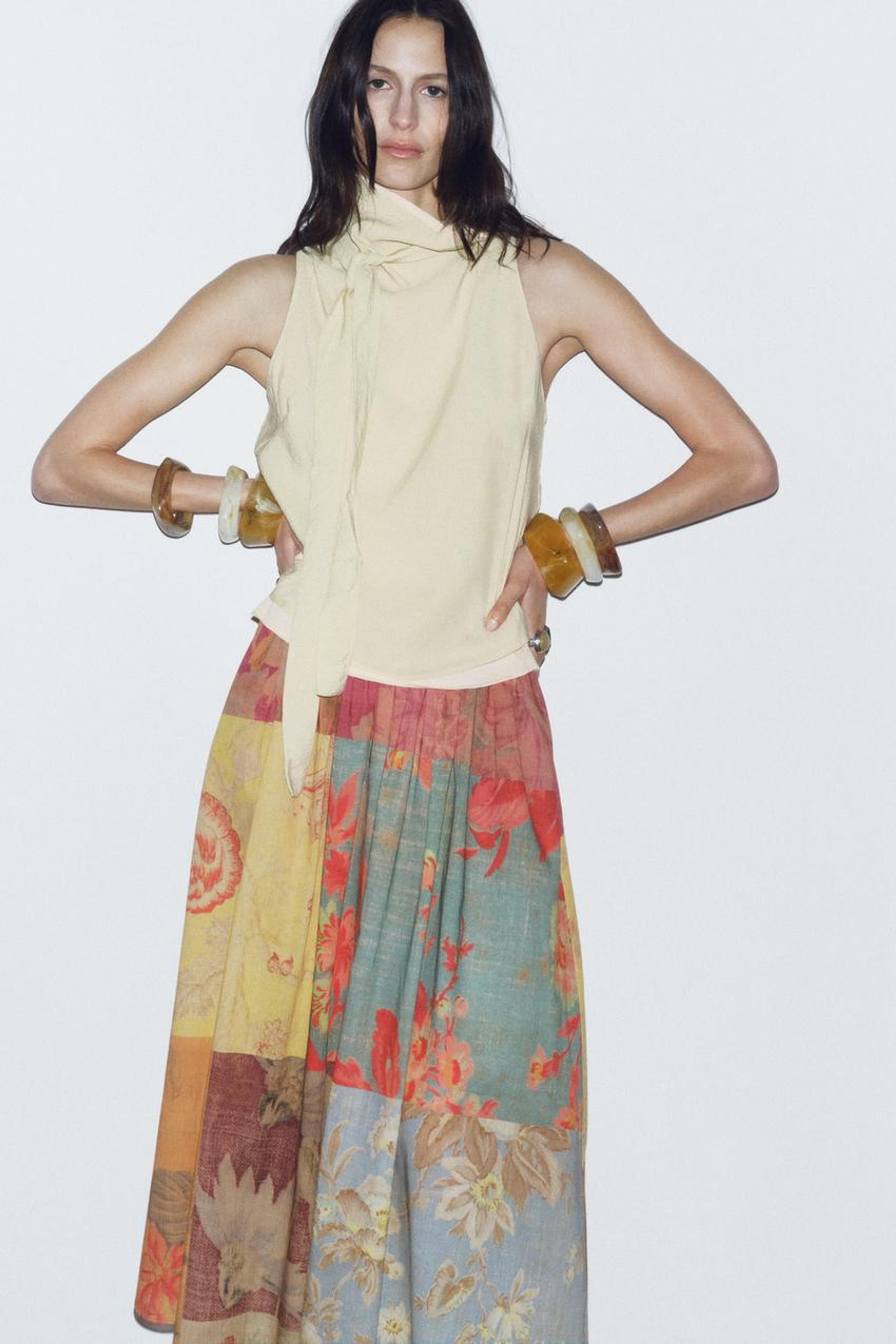 PRINTED MIDI SKIRT ZW COLLECTION - Multicolored | ZARA United States