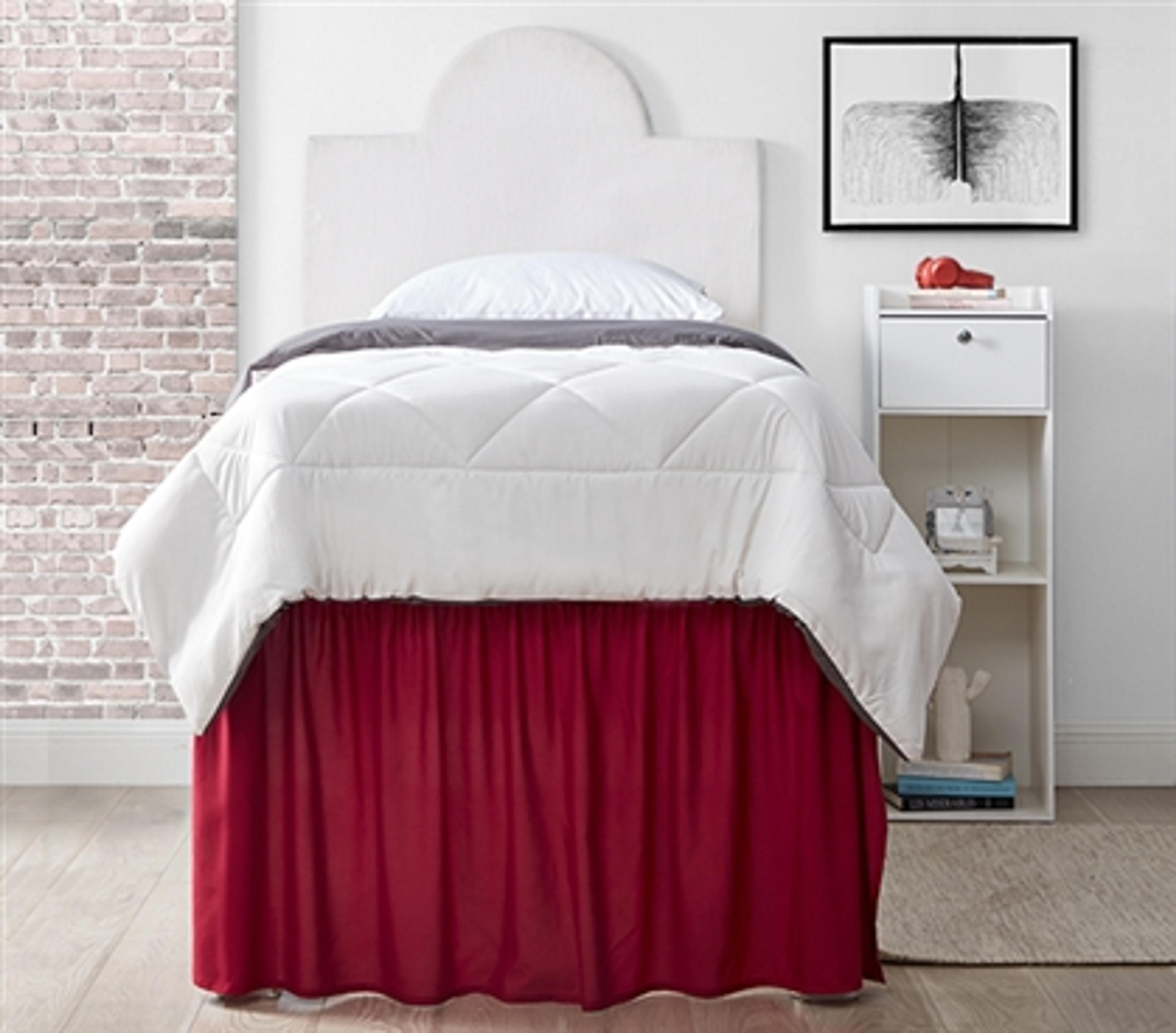 Twin XL Bedding Accessories - Dorm Sized Scooter Red Bed Skirt Panel with Ties