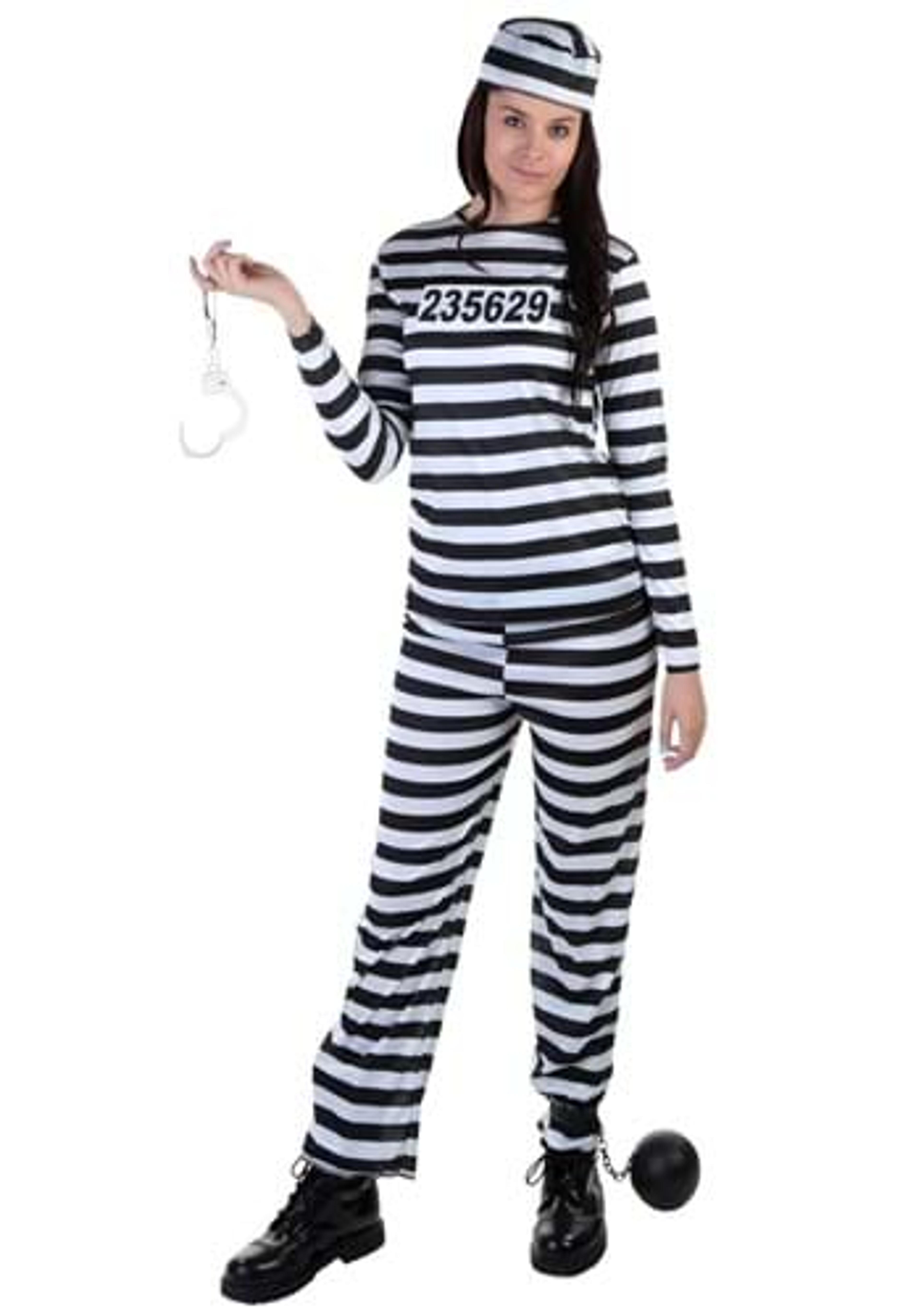 Women's Striped Prisoner Costume | Jailbird Women's Costume