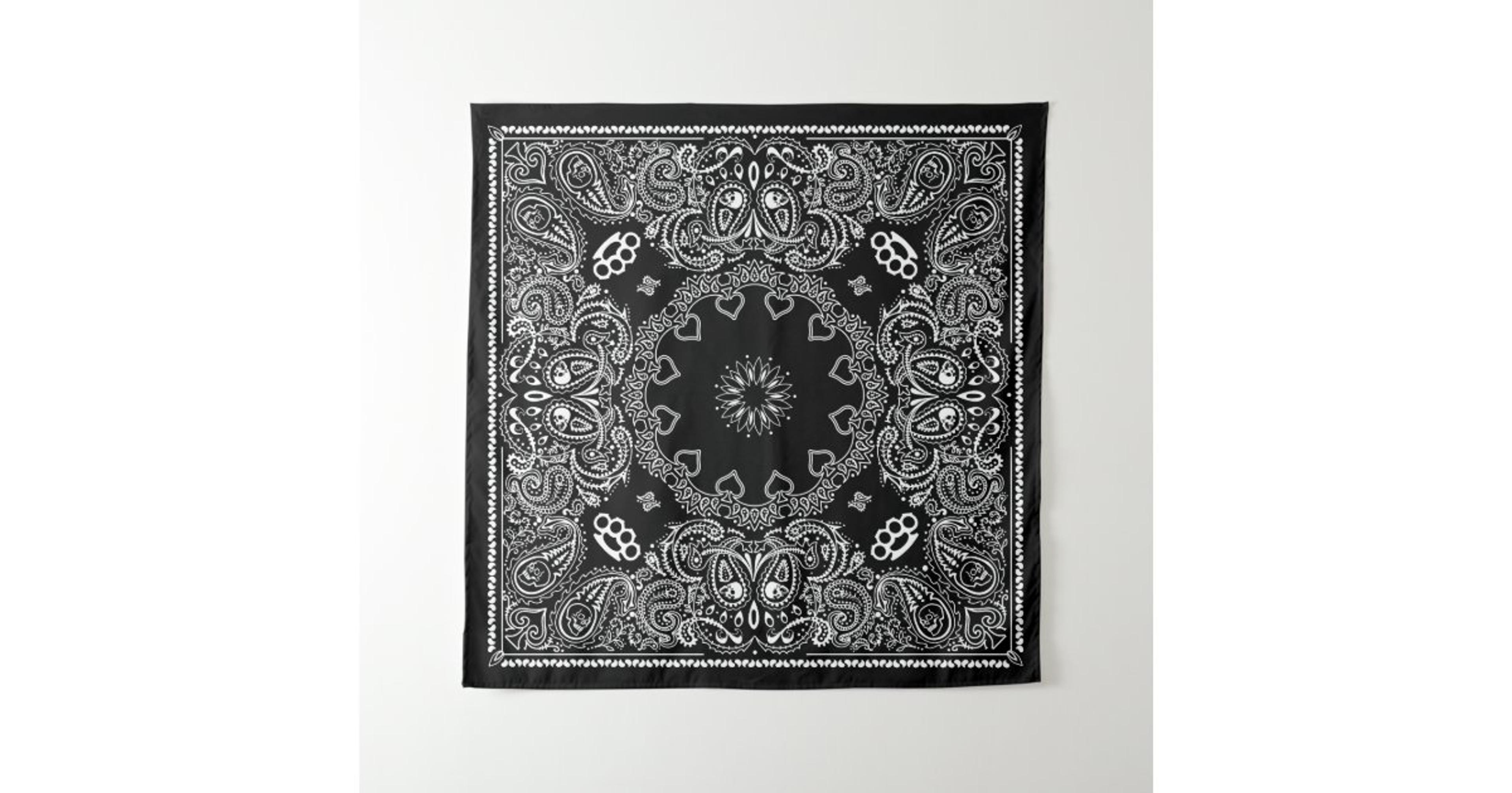 Black Biker Bandanna Tapestry | Zazzle