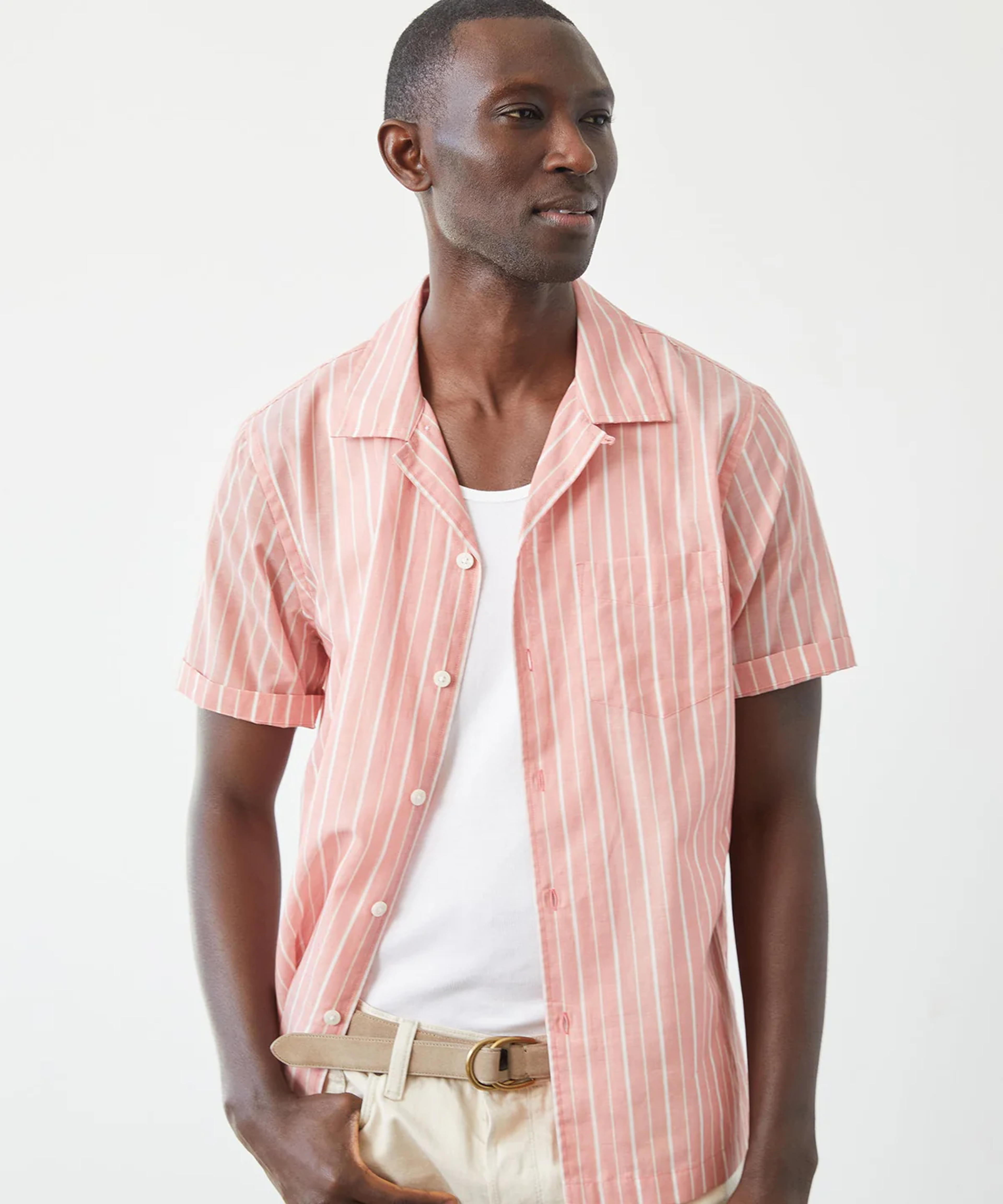 Summerweight Cafe Shirt in Red Stripe Shirt