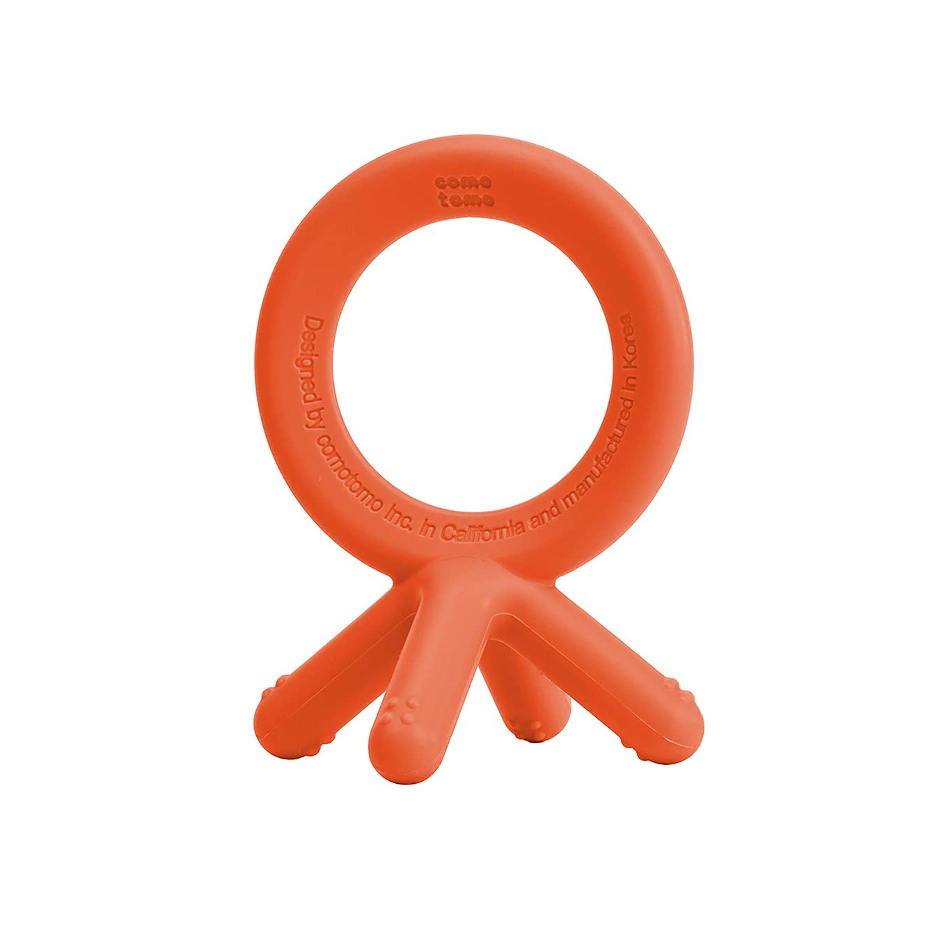 Comotomo Silicone Baby Teether, Orange