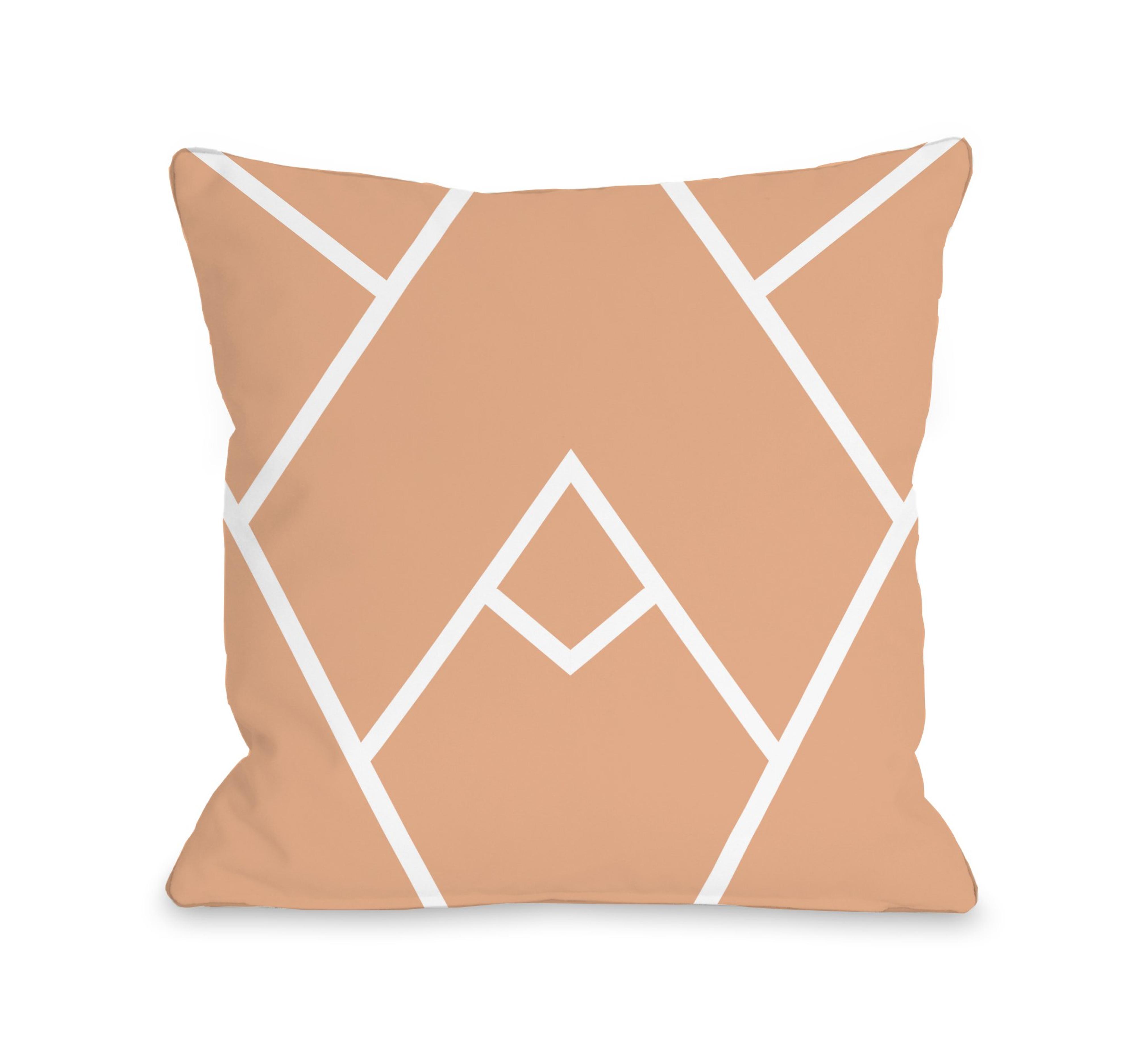 Bentin Home Deco Mountain Peaks Pillow, Cantaloupe