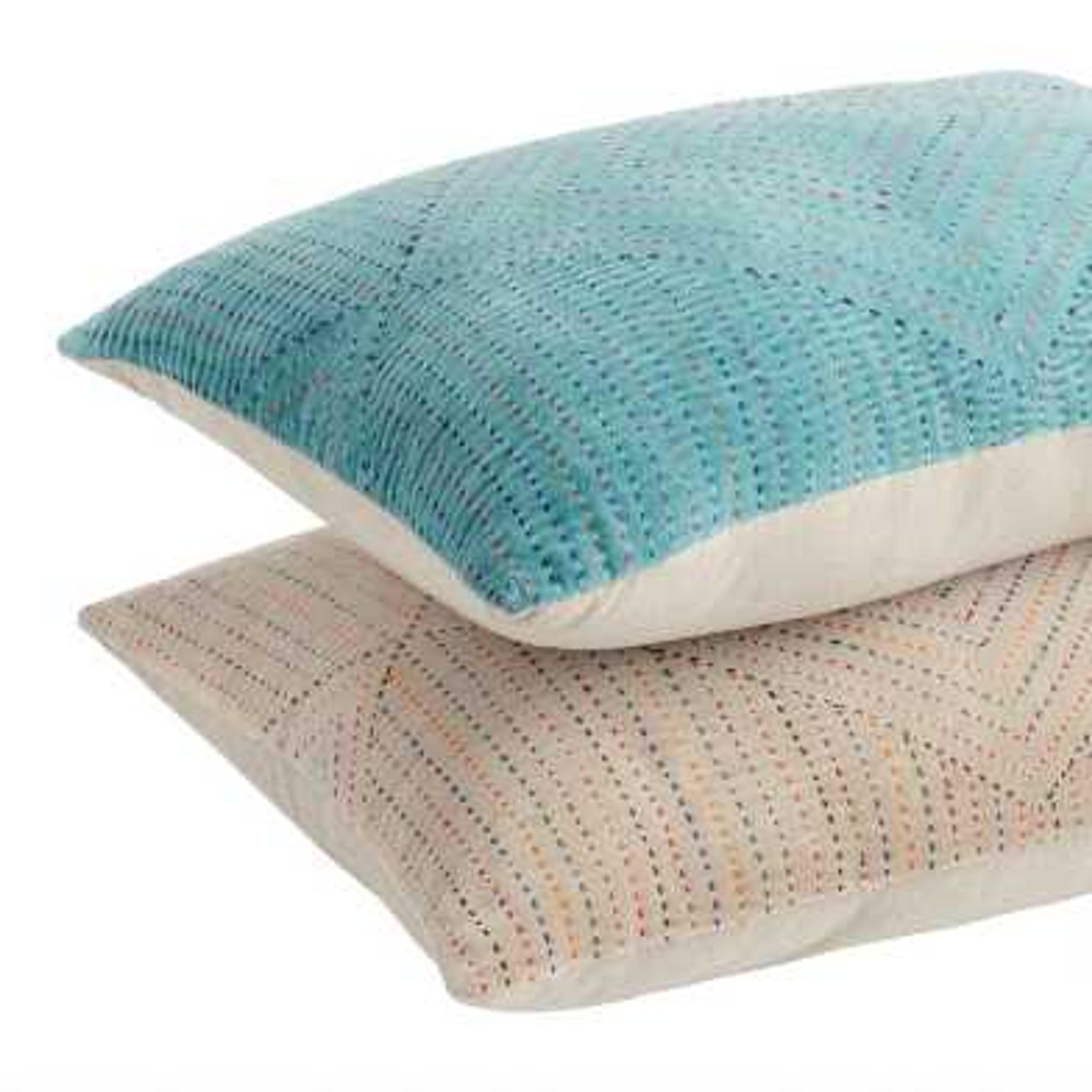 Velvet Kantha Stitch Lumbar Pillow | World Market