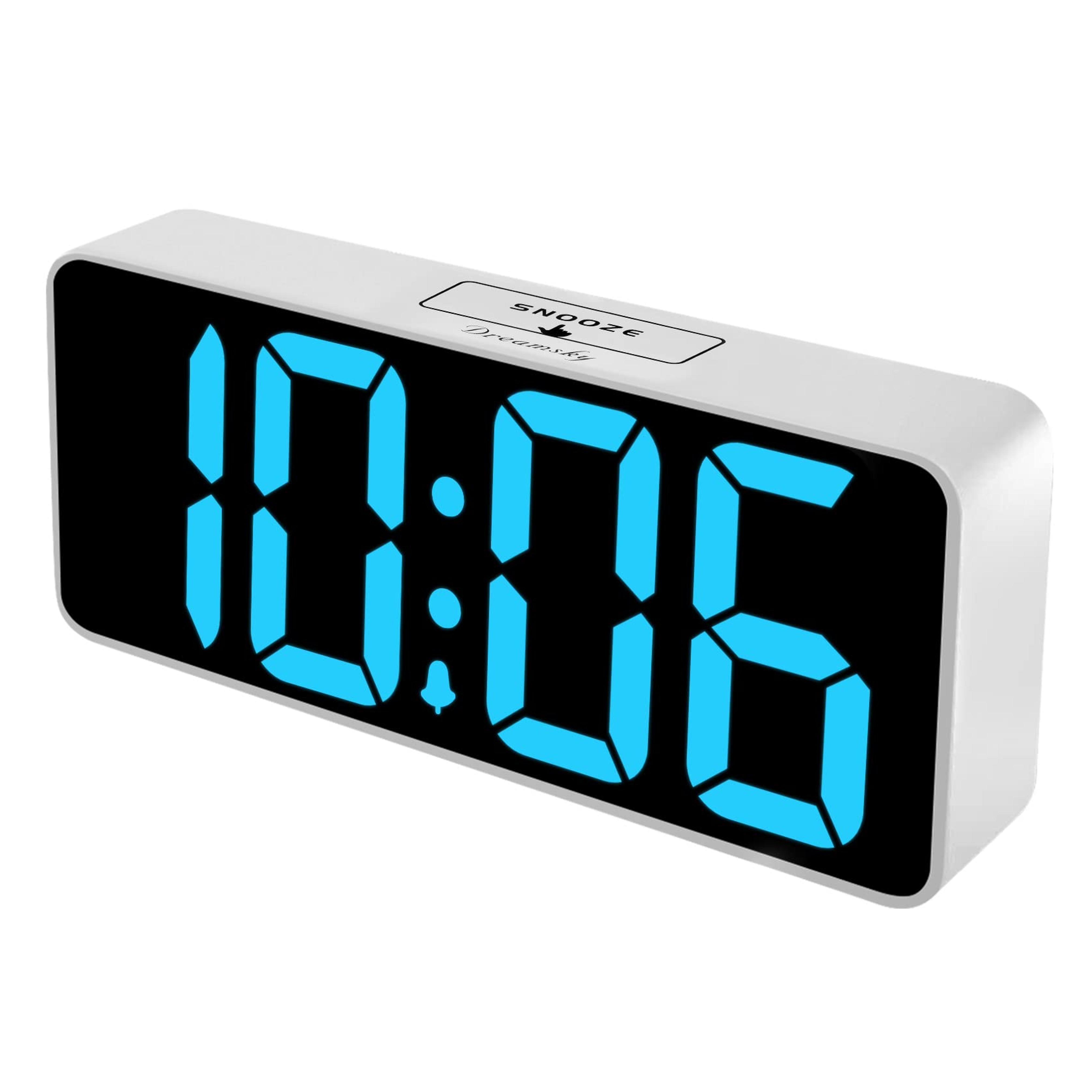 DreamSky Large Digital Alarm Clock for Visually Impaired - 8.9 Inches Big Electric Clock for Bedroom, Jumbo Number Display, Fully Dimmable Brightness Dimmer, USB Ports, 12/24H, Adjustable Alarm Volume