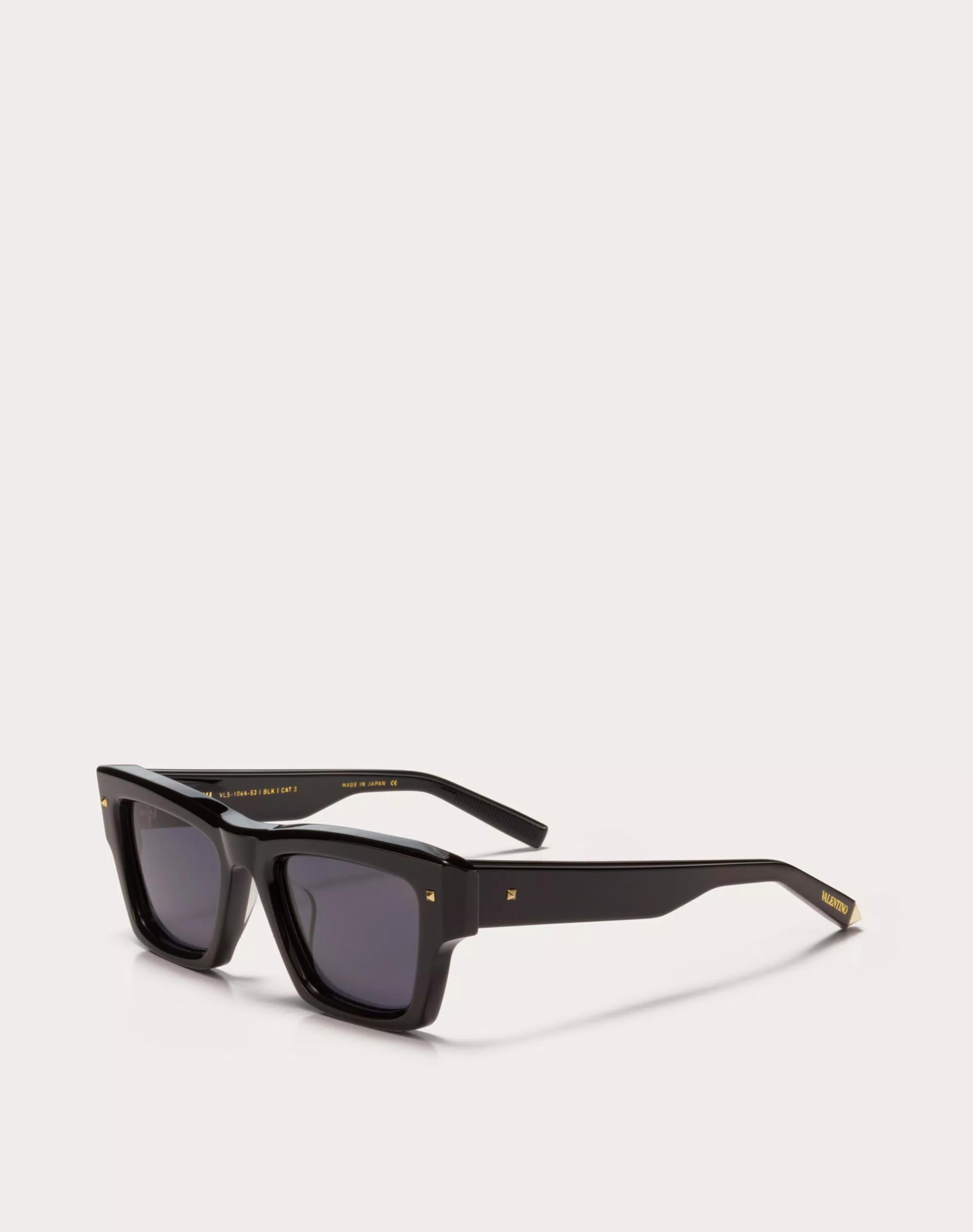 Xxii - Squared Acetate Stud Frame in Black/gray | Valentino US