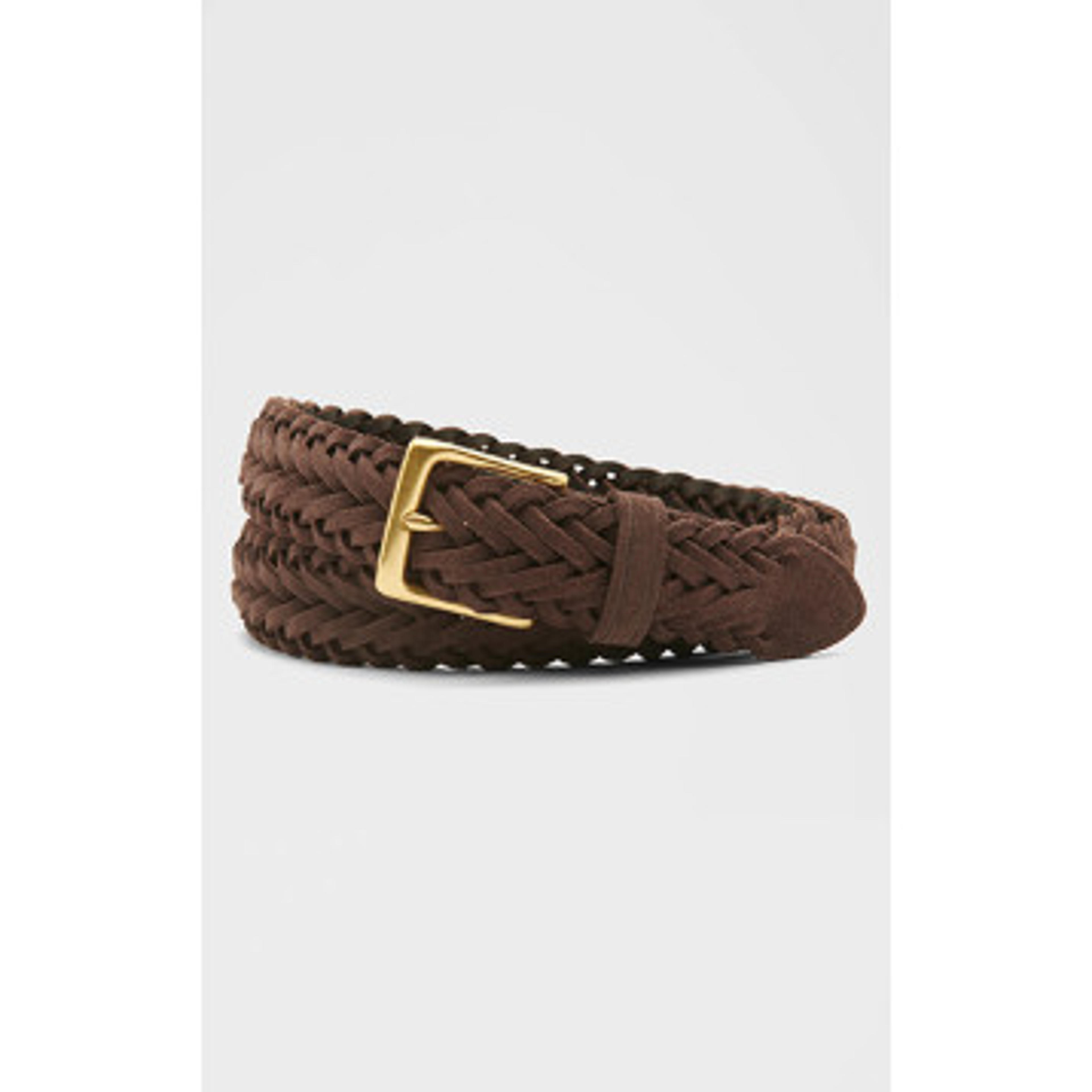 Dark Brown - Suede Braided Belt | $58