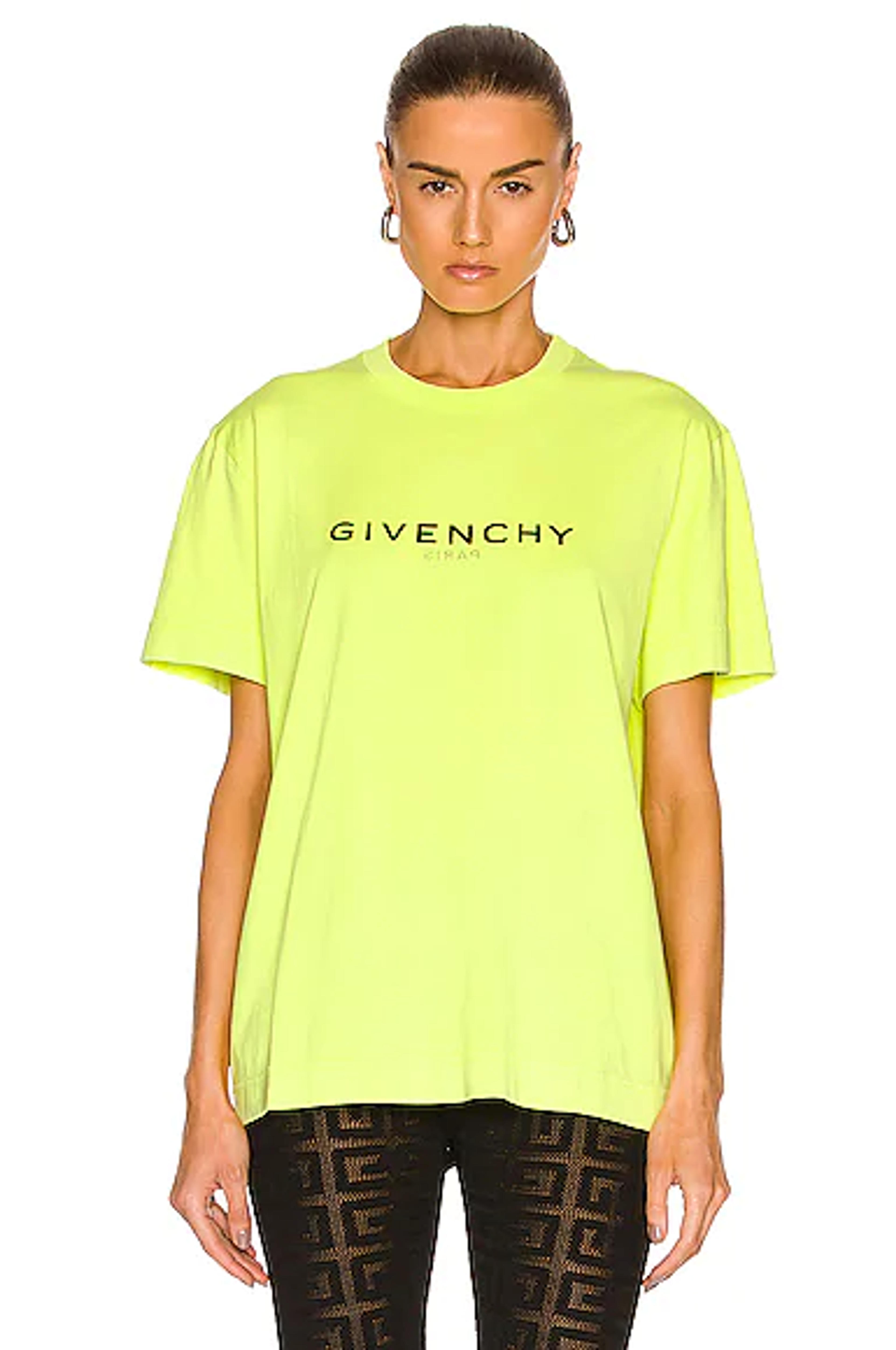 Givenchy Short Sleeve Masculine T-Shirt in Fluo Yellow | FWRD