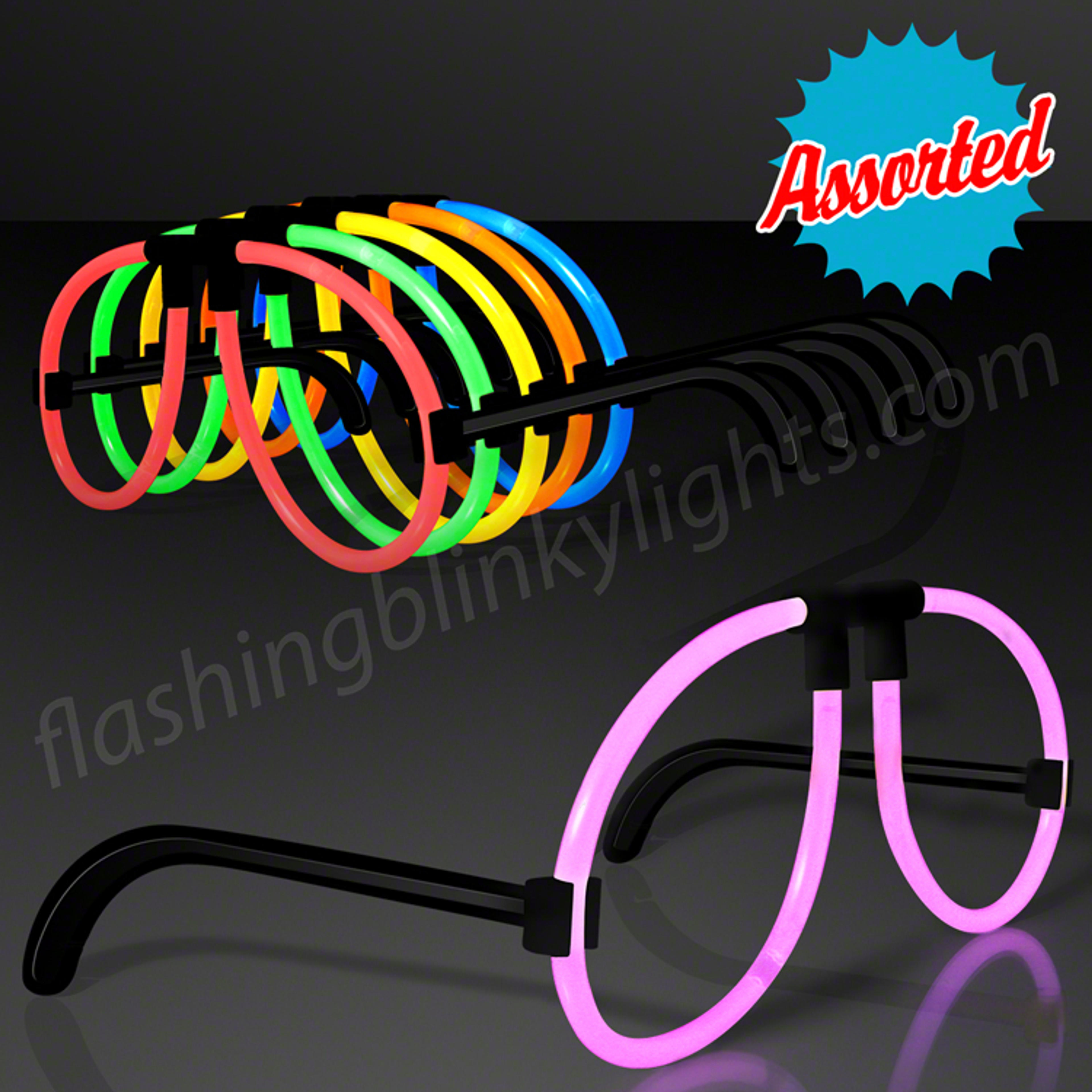 Assorted Colors Light Up Neon Glow Glasses | FlashingBlinkyLights