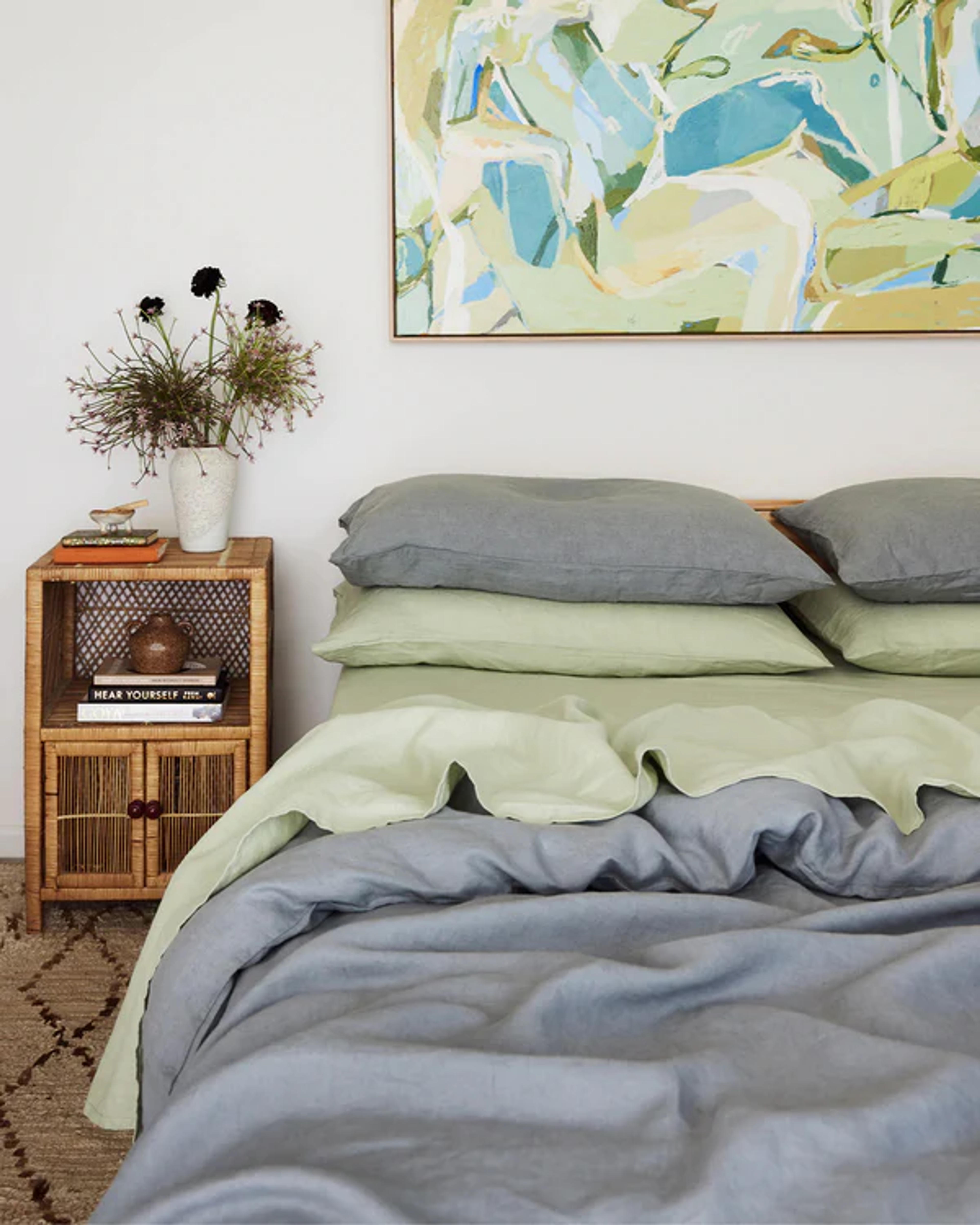 Sage 100% Flax Linen Sheet Set – Bed Threads