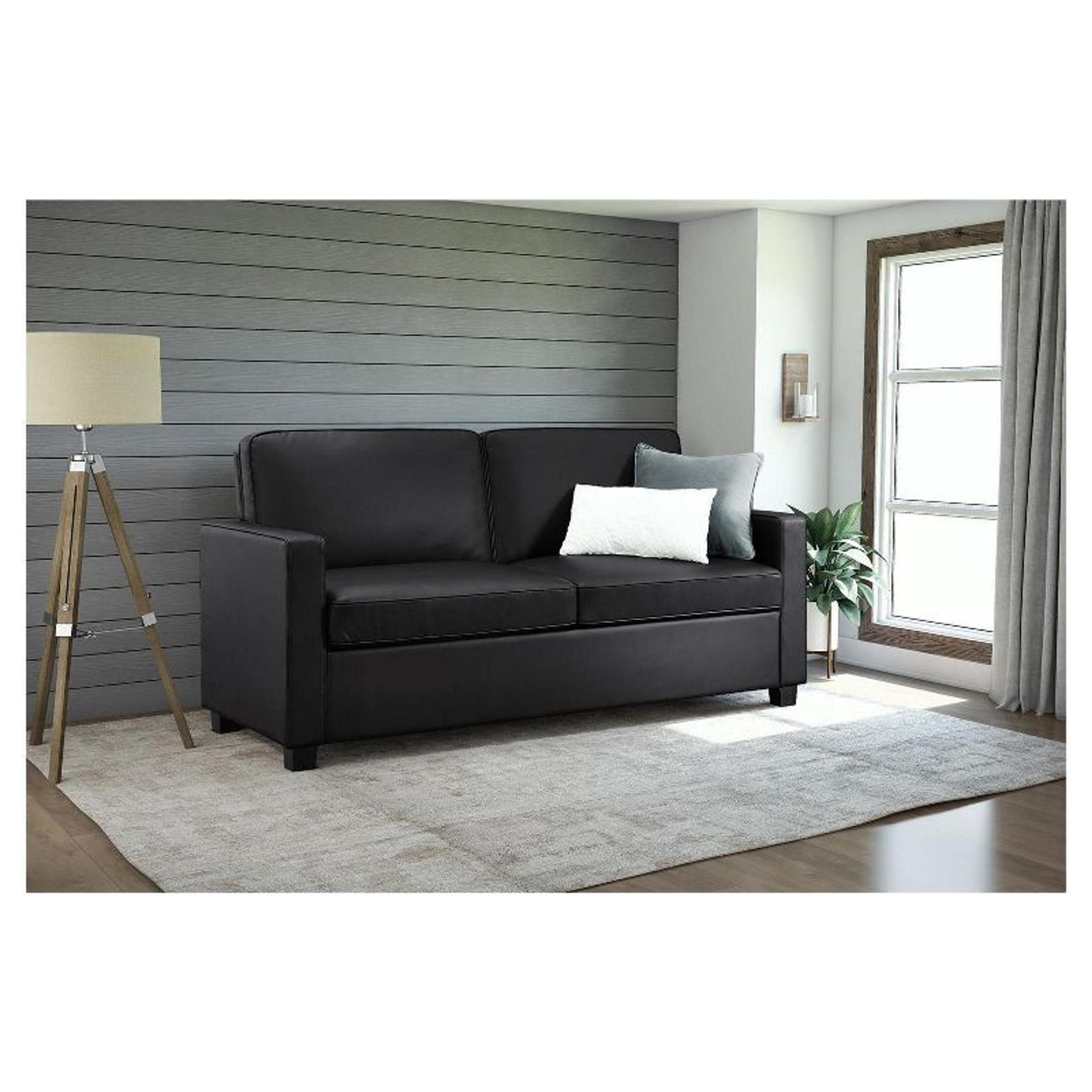 Full Casey Sleeper Sofa With Memory Foam Mattress Black - Dorel Home Products : Target