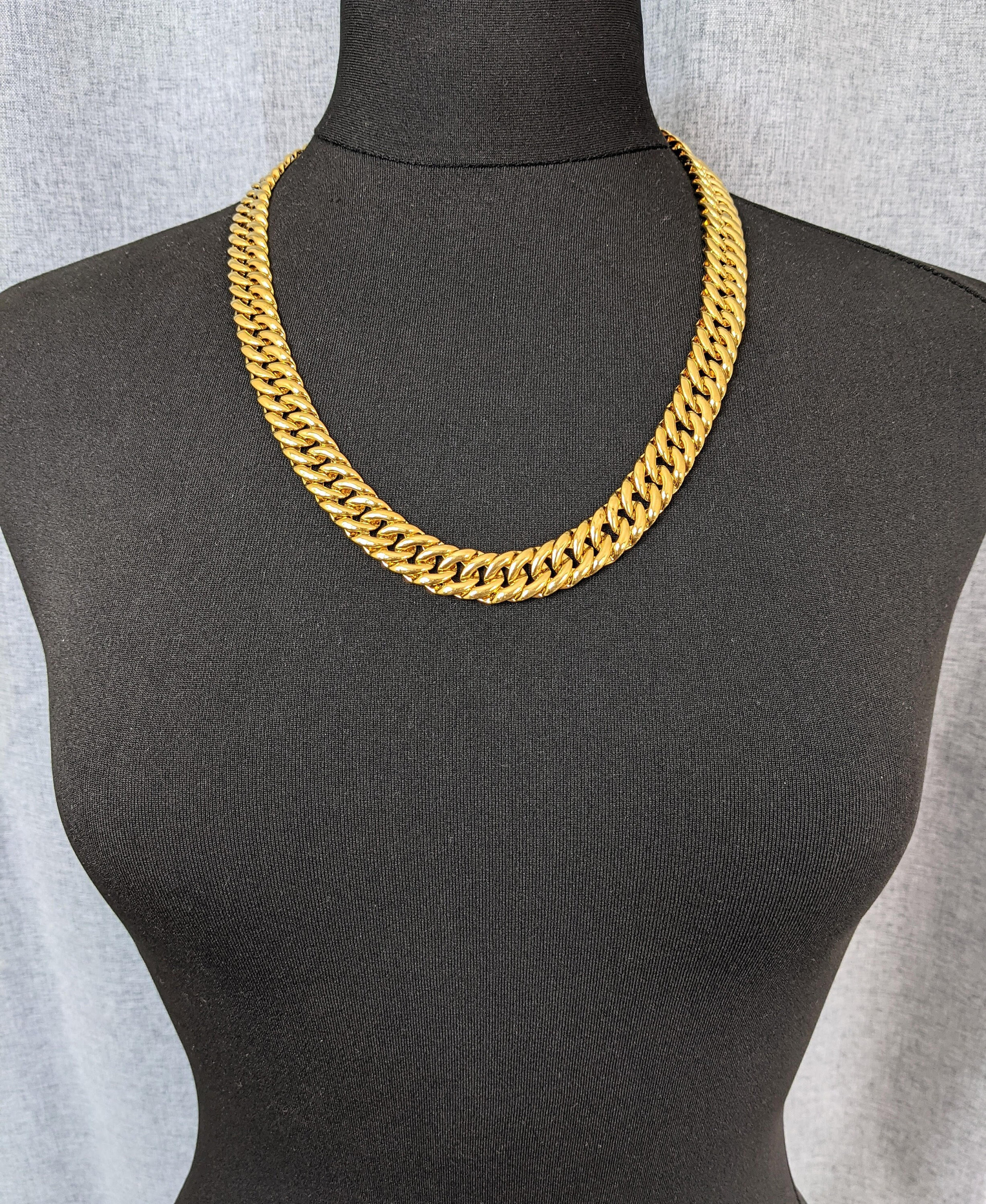 Beautiful Vintage Gold-tone Cuban Link Chain Necklace by - Etsy