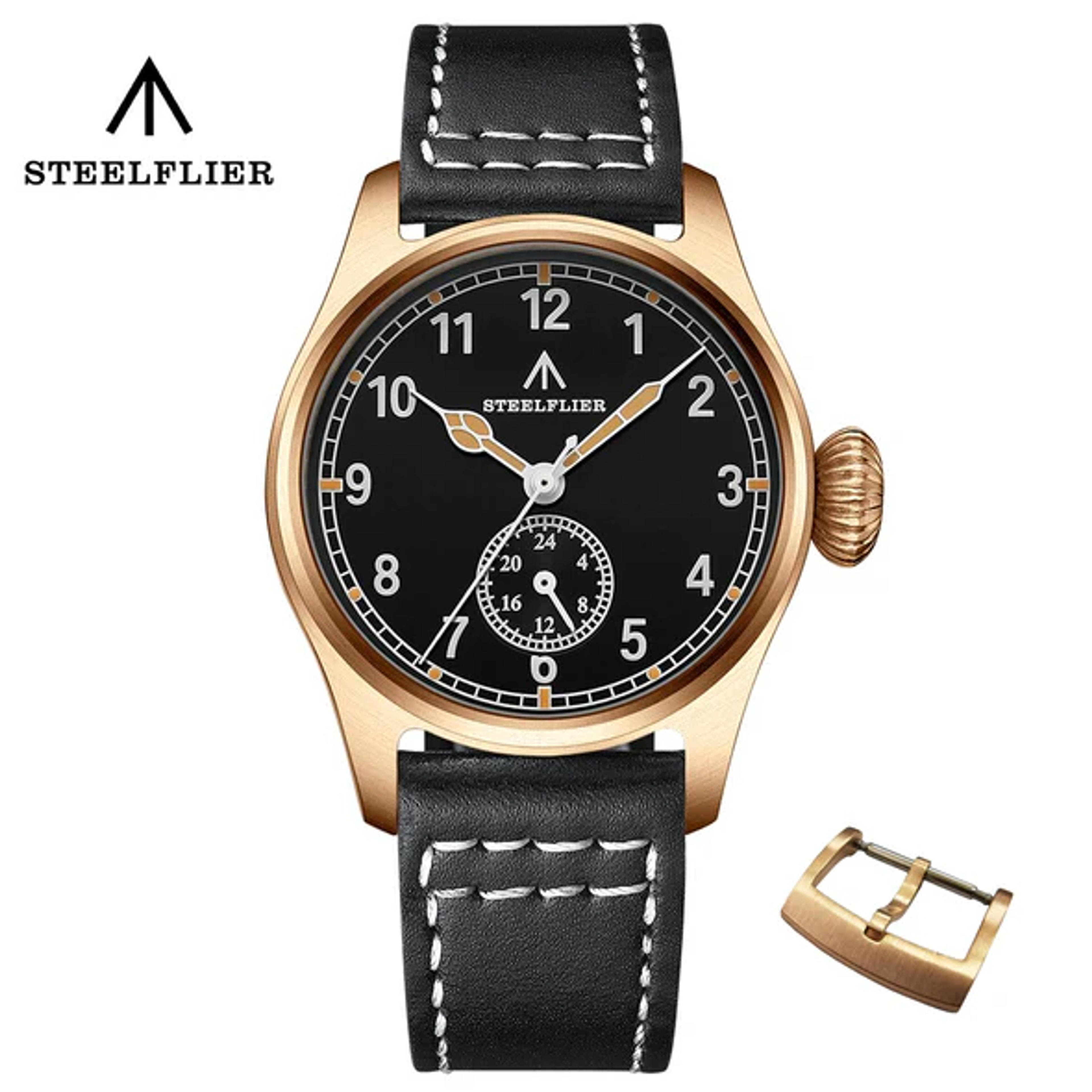 Buy Steeldive Watches | Steelflier Bronze Filed Pilot Watch – Steeldive Watch Store