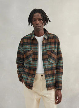 Men's Autumnal Check Blanket Overshirt | Casentino Wool Shacket | Percival Menswear