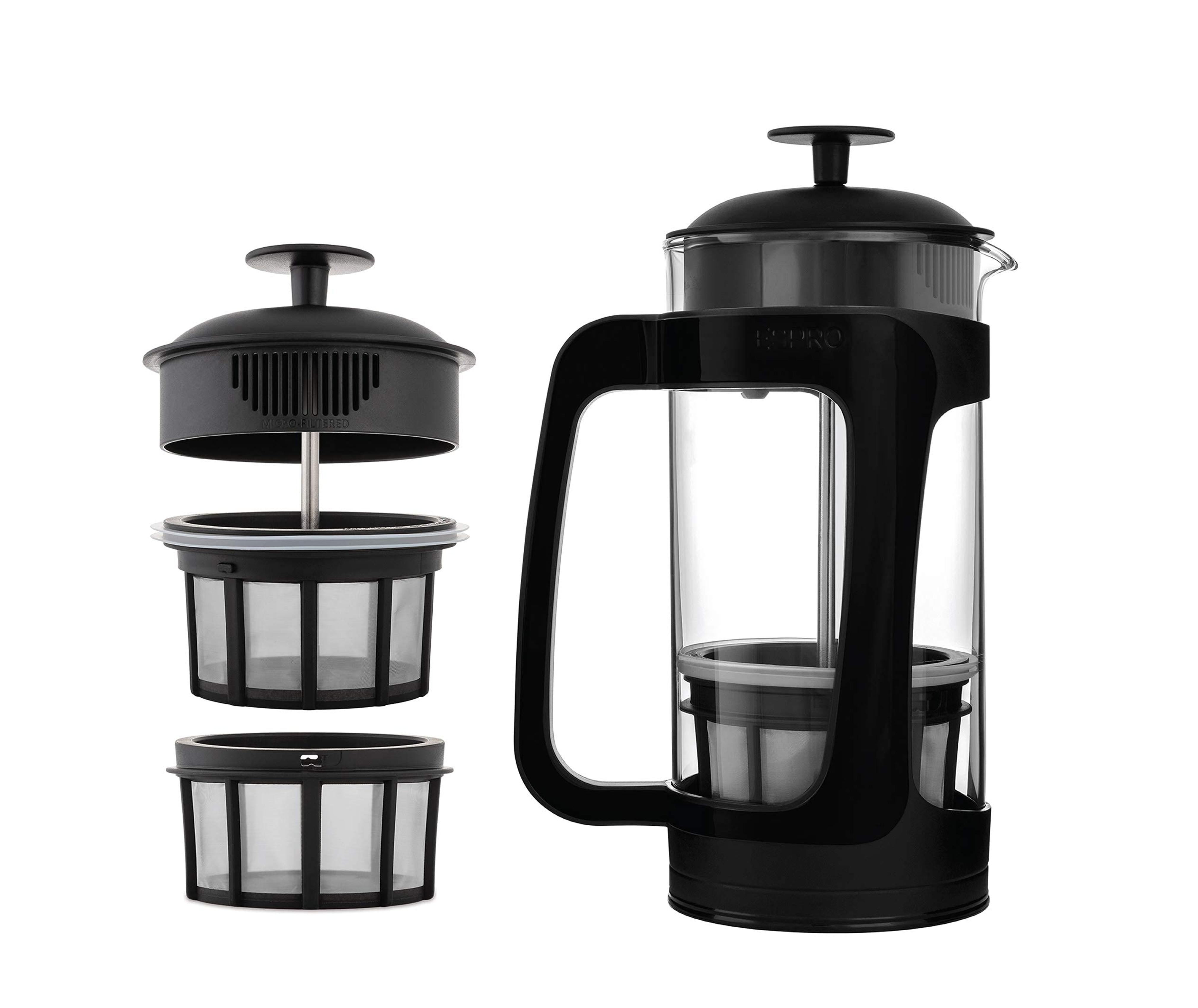Amazon.com: ESPRO - P3 French Press - Double Micro-Filtered Coffee and Tea Maker, Grit-Free and Bitterness-Free Brews, Ideal for Loose Tea and Coffee Grounds - (Black, 32 Oz)